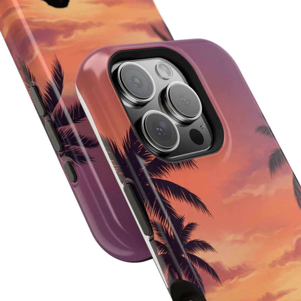 Personalized Dachshund Tropical Beach Sunset Phone Case — Wireless Charging Cover