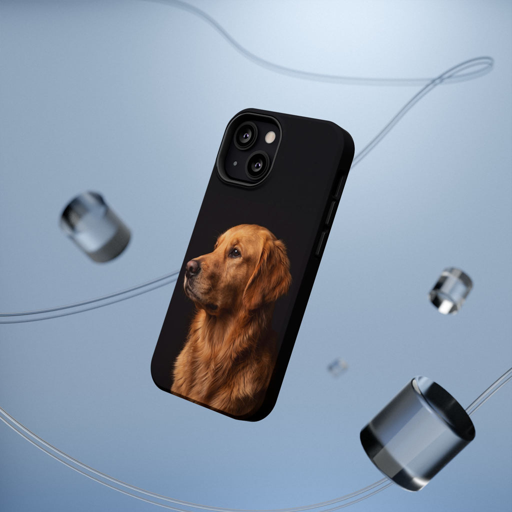 Golden Retriever Portrait Phone Case — Impact-Resistant Wireless Charging Cover