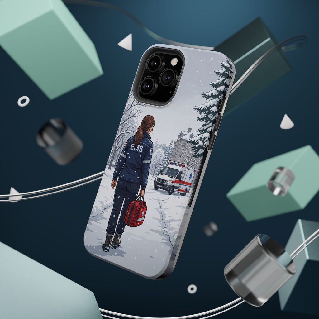 Paramedic/EMT Winter Phone Case — Magnetic Wireless Charging Cover