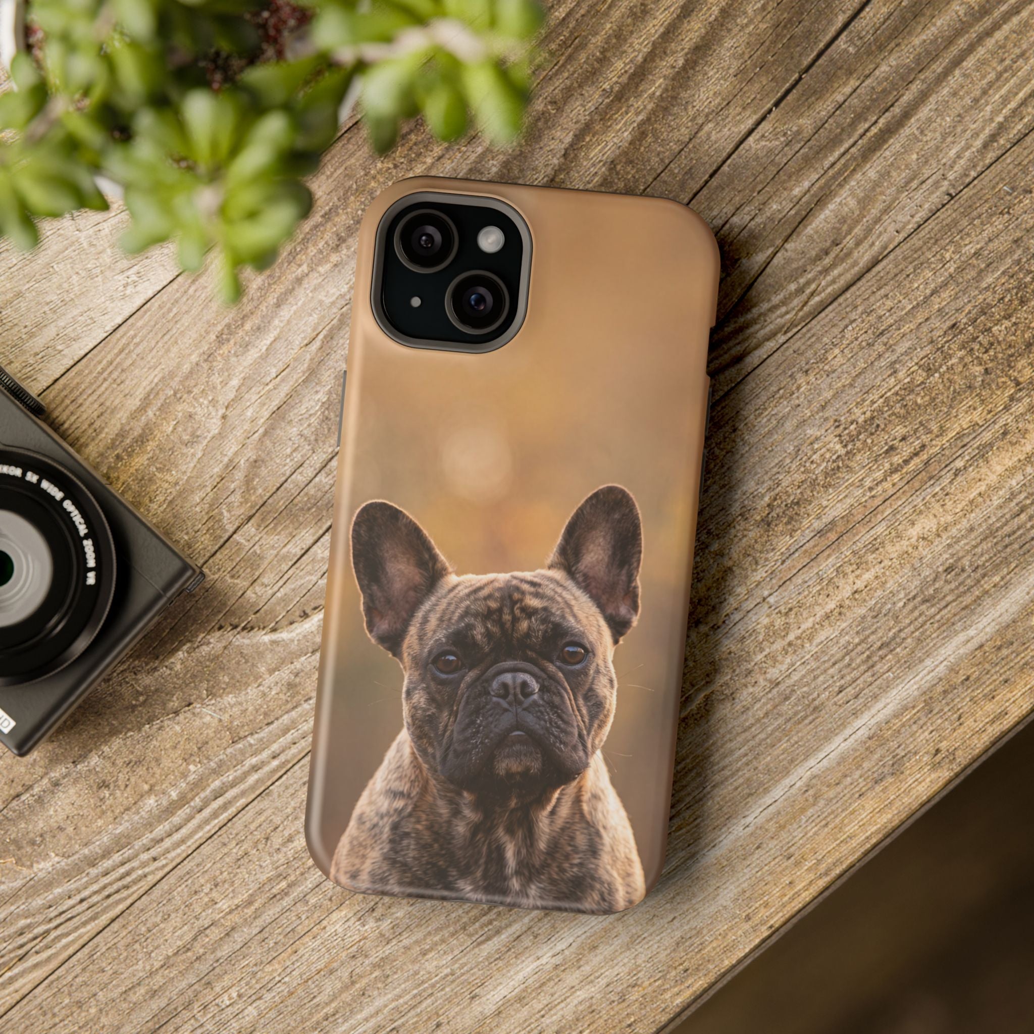 Brindle French Bulldog Phone Case — Impact-Resistant Wireless Charging Cover