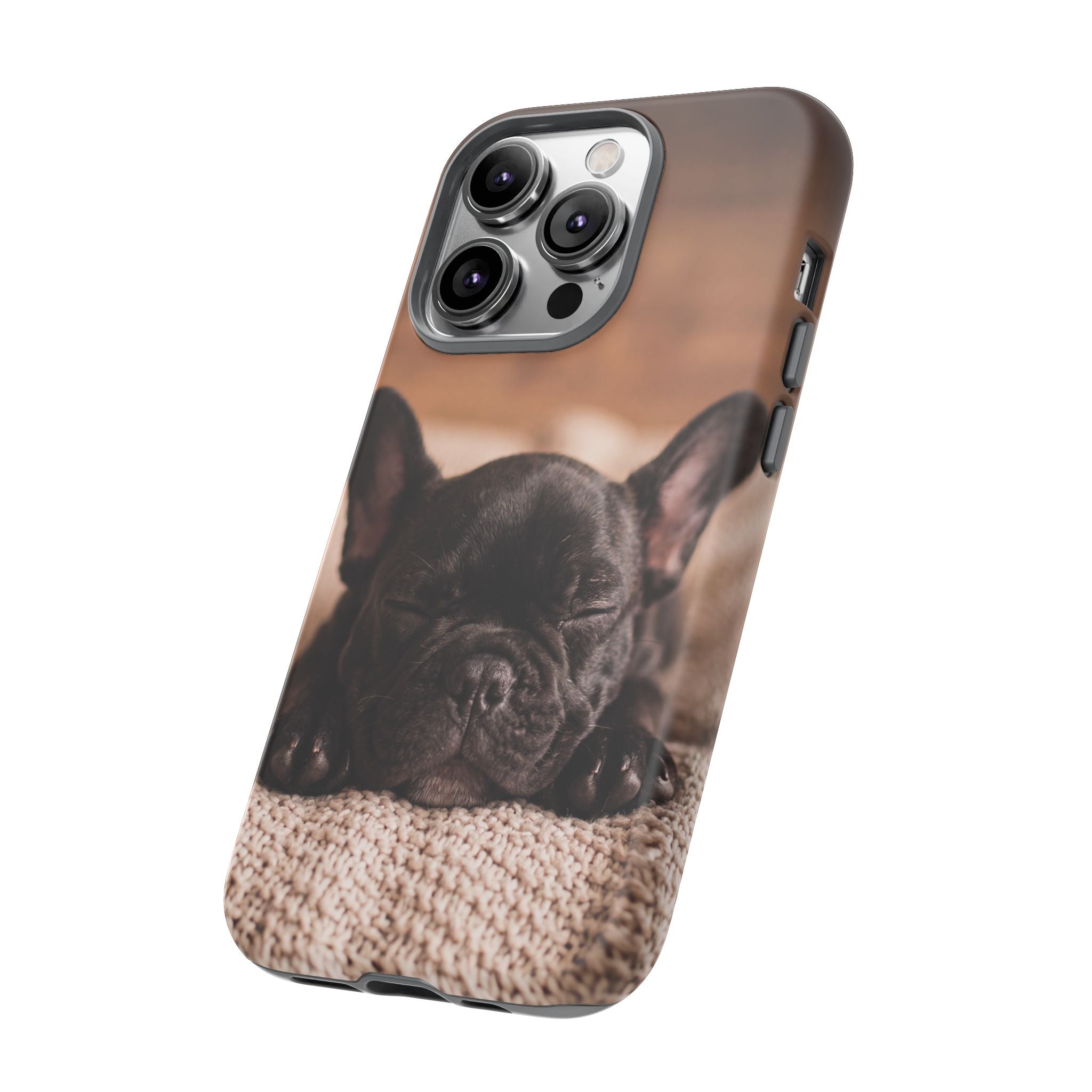Sleeping French Bulldog Phone Case | Cozy Frenchie Resting on Blanket | iPhone & Samsung