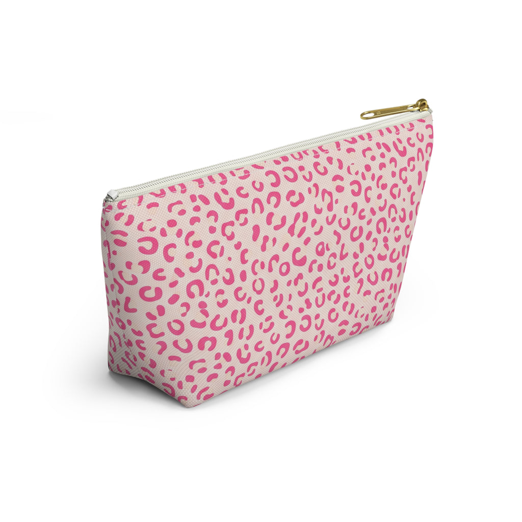 Nurse Life Pink Leopard Accessory Pouch — T-Bottom Zipper Bag