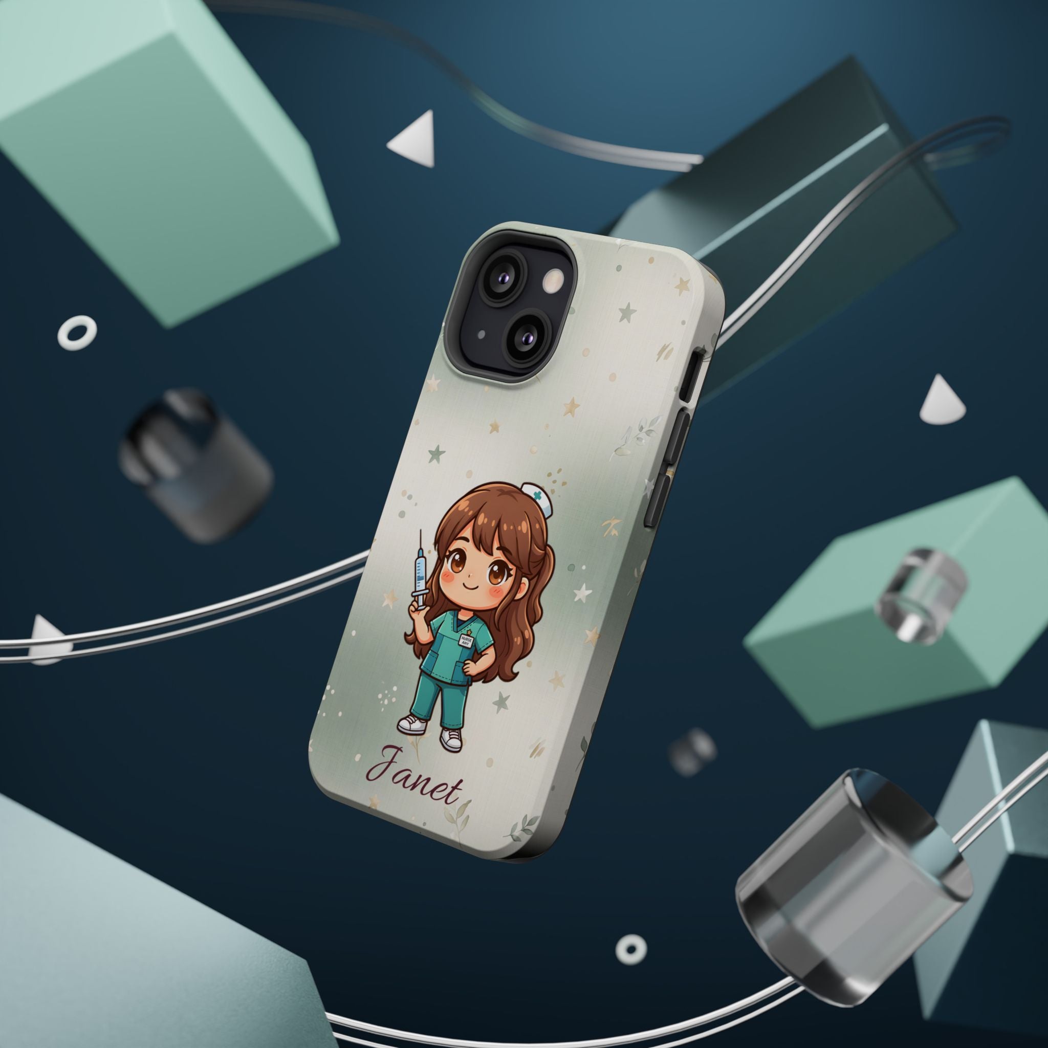Personalized Nurse with Syringe Phone Case — Wireless Charging Cover