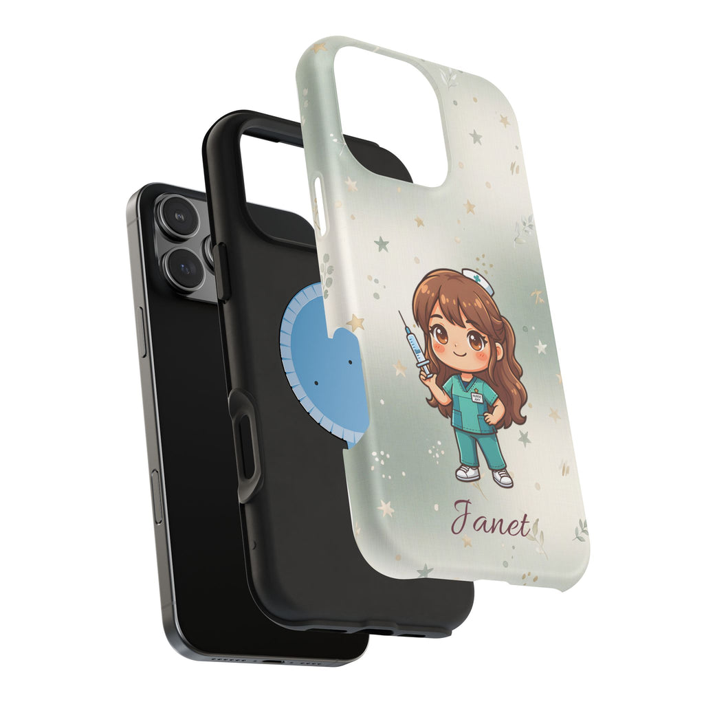 Personalized Nurse with Syringe Phone Case — Wireless Charging Cover