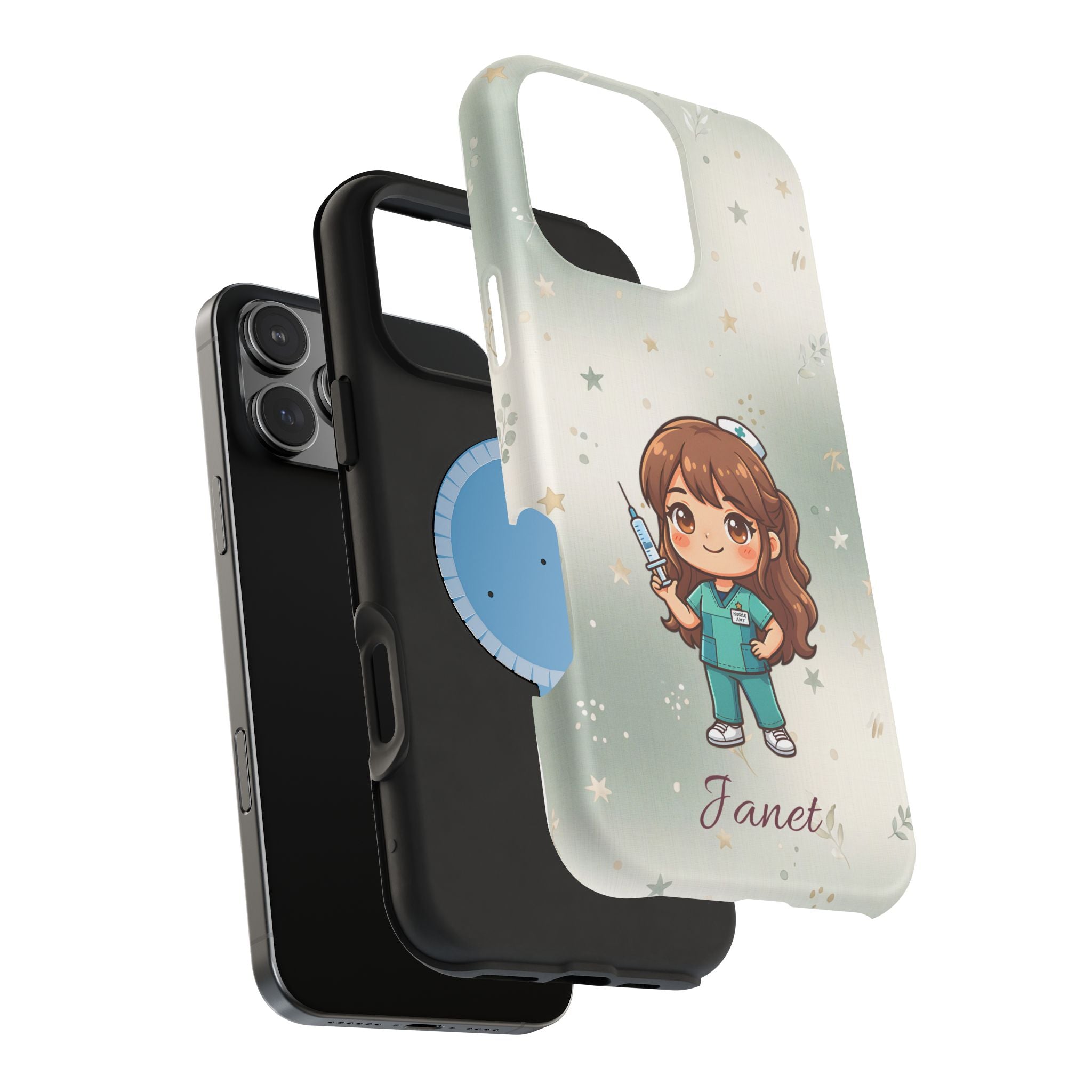 Personalized Nurse with Syringe Phone Case — Wireless Charging Cover