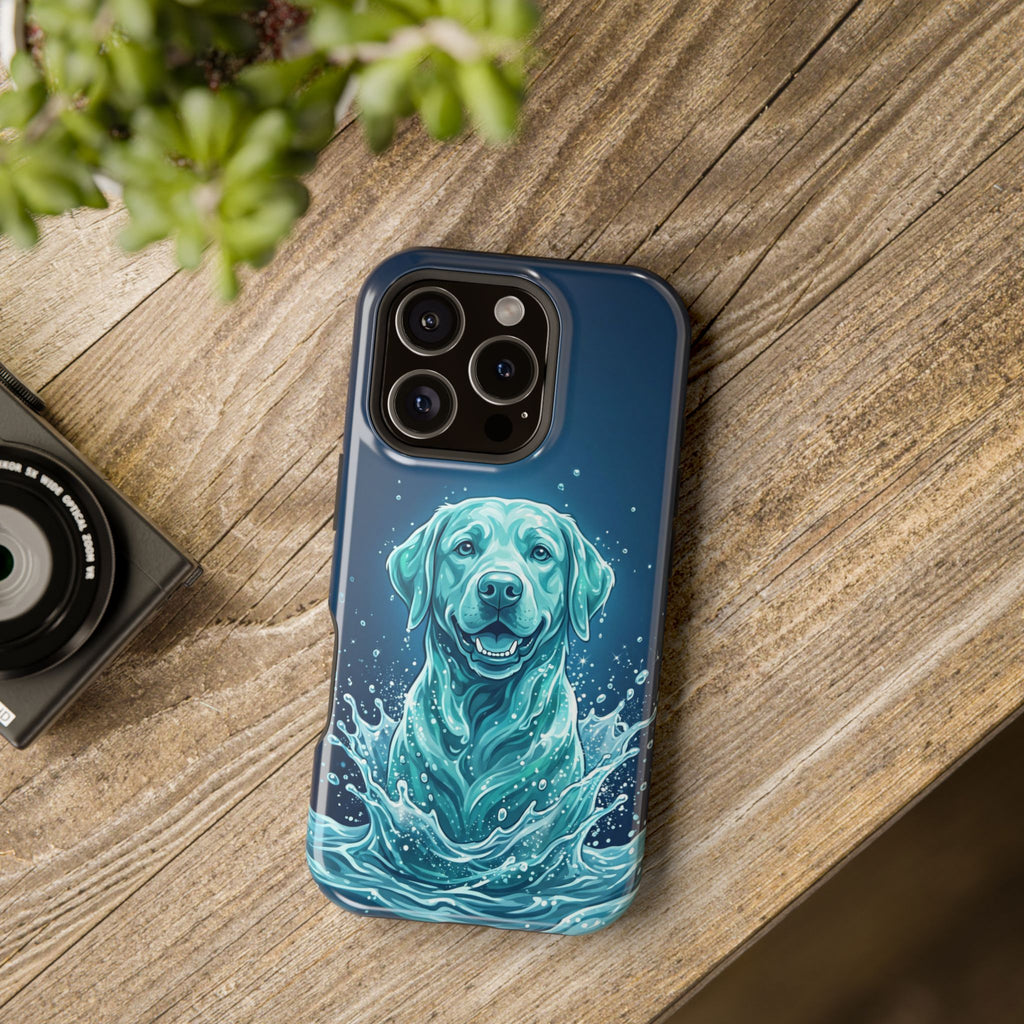 Water Splash Labrador Phone Case — Tough Magnetic Case with Wireless Charging