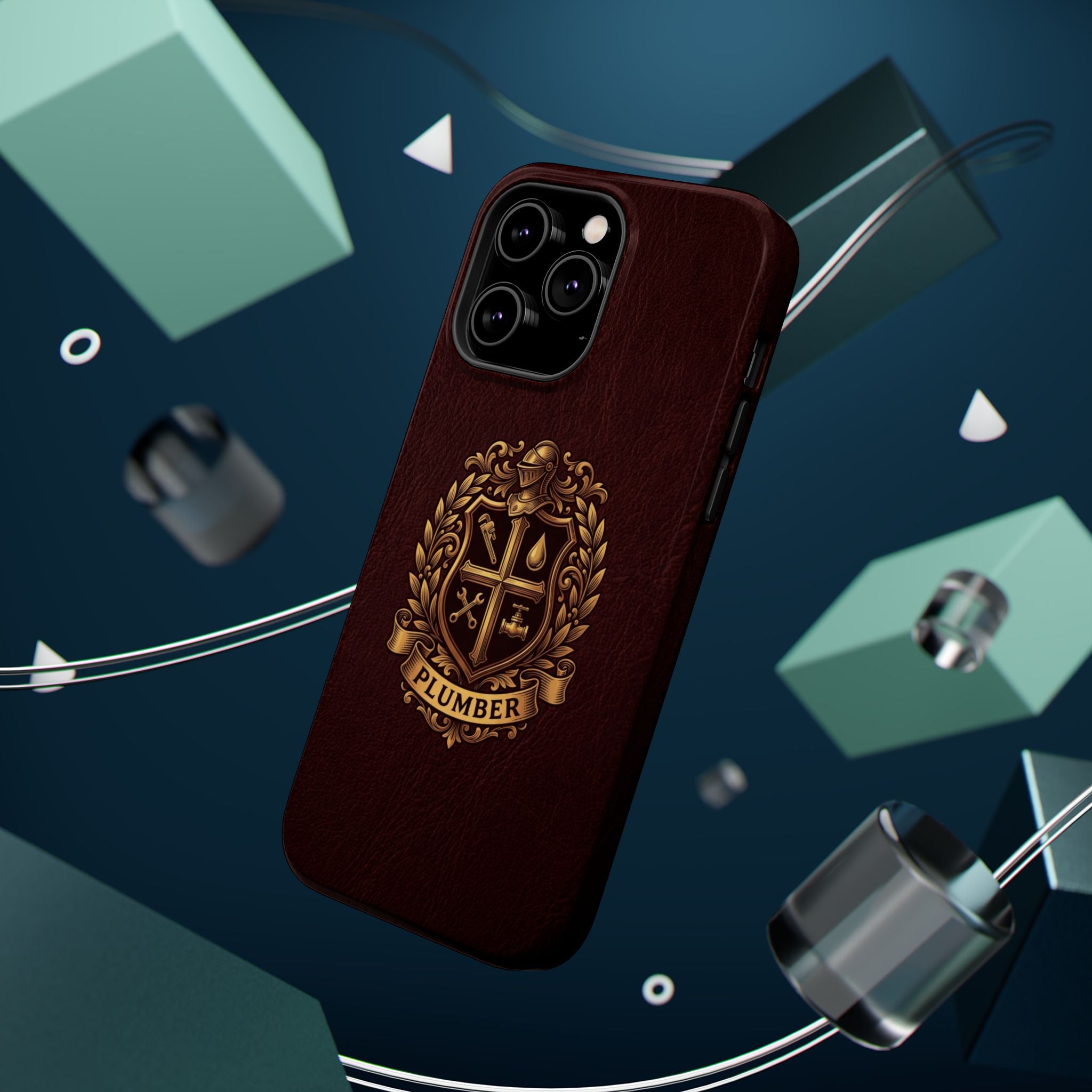Plumber Crest Phone Case — Heraldic Shield Design Wireless Charging Cover