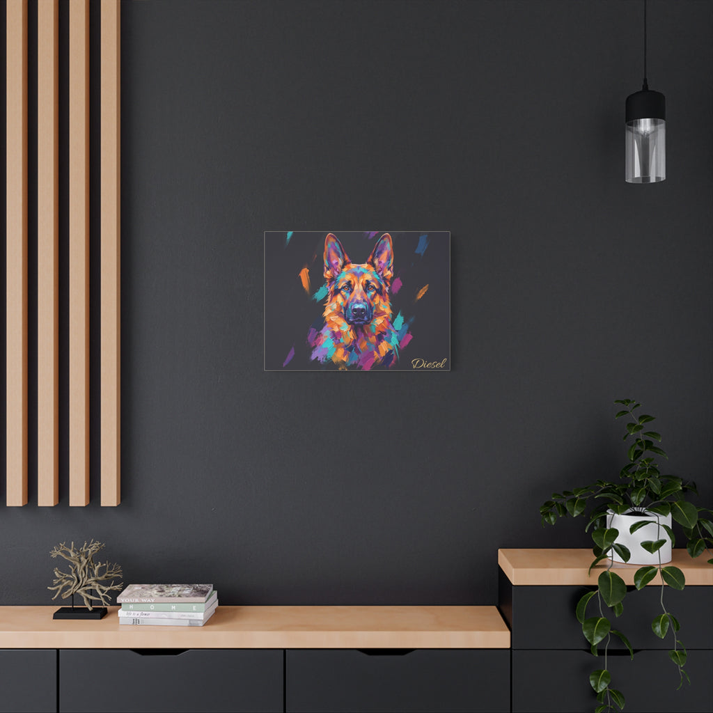 German Shepherd Personalized Canvas | Bold Brushstroke Wall Art