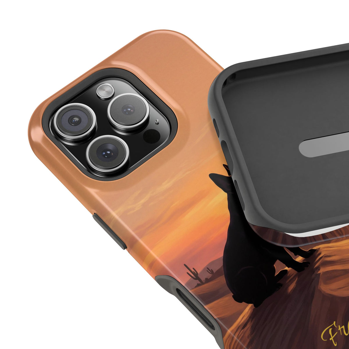 Personalized French Bulldog Desert Sunset Phone Case — Wireless Charging Cover