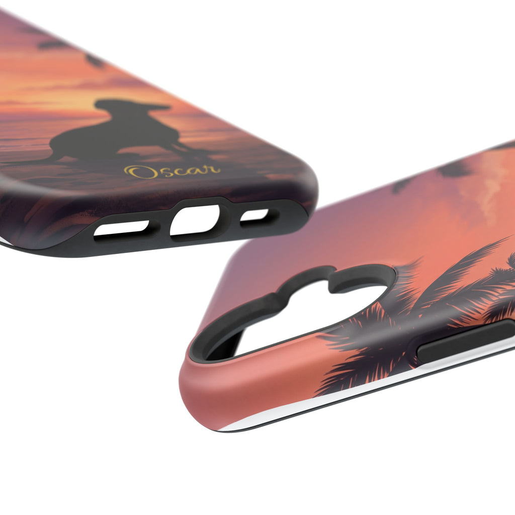 Personalized Dachshund Tropical Beach Sunset Phone Case — Wireless Charging Cover