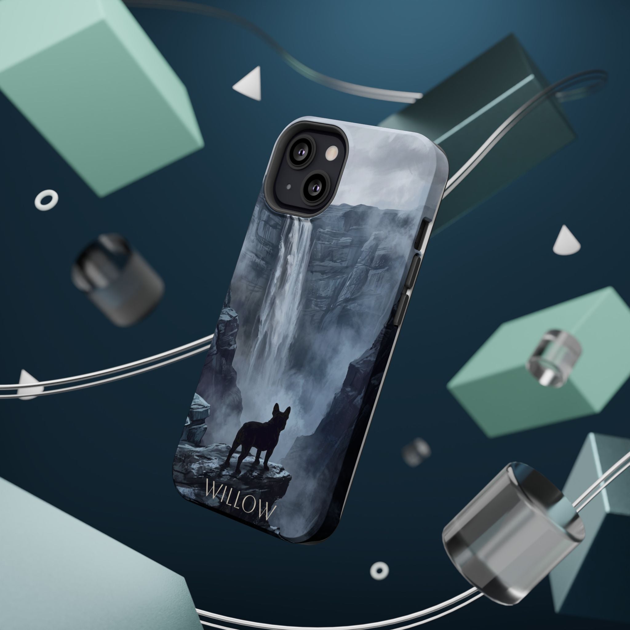 Personalized French Bulldog Misty Waterfall Phone Case — Wireless Charging Cover