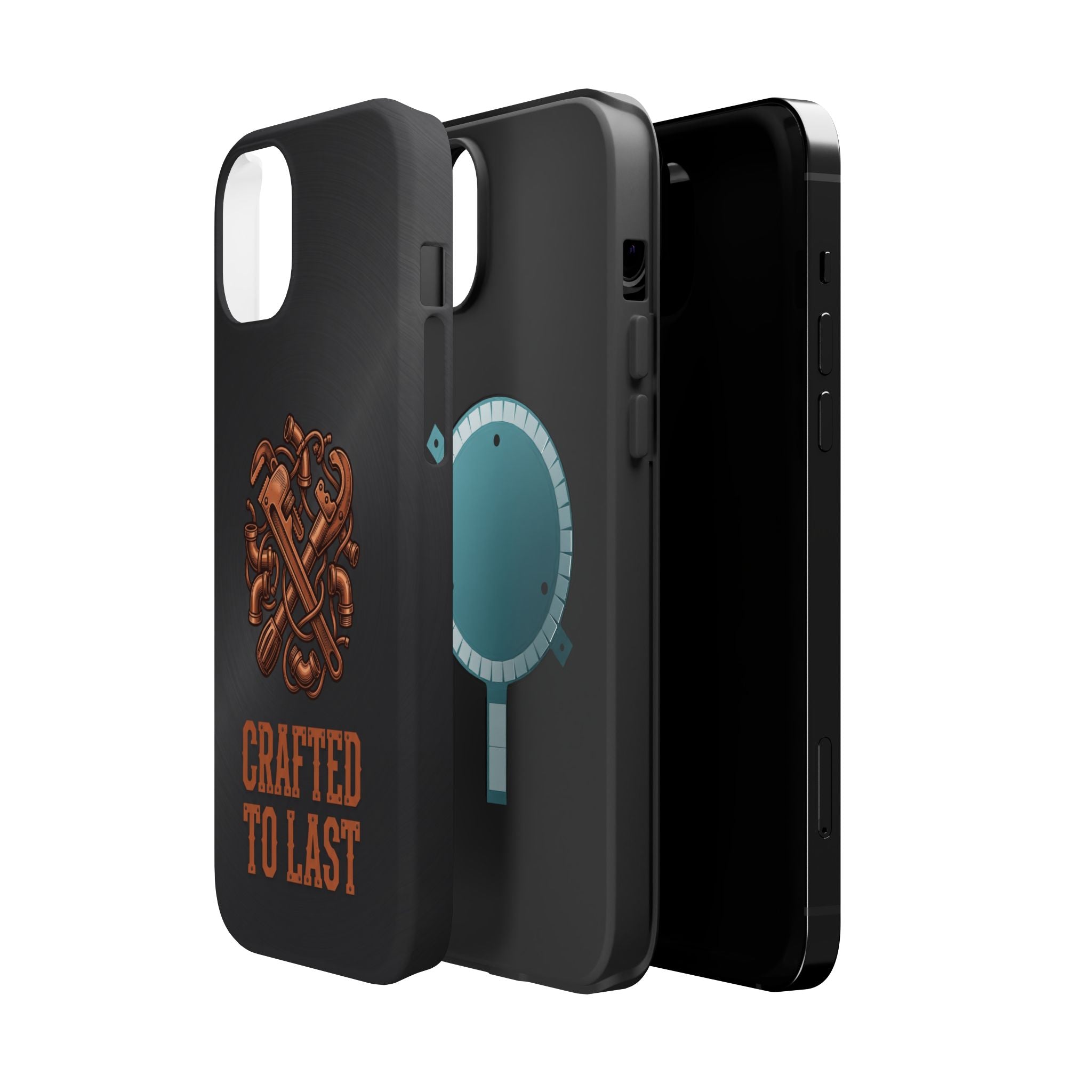 Crafted to Last Phone Case — Crossed Wrenches Wireless Charging Cover