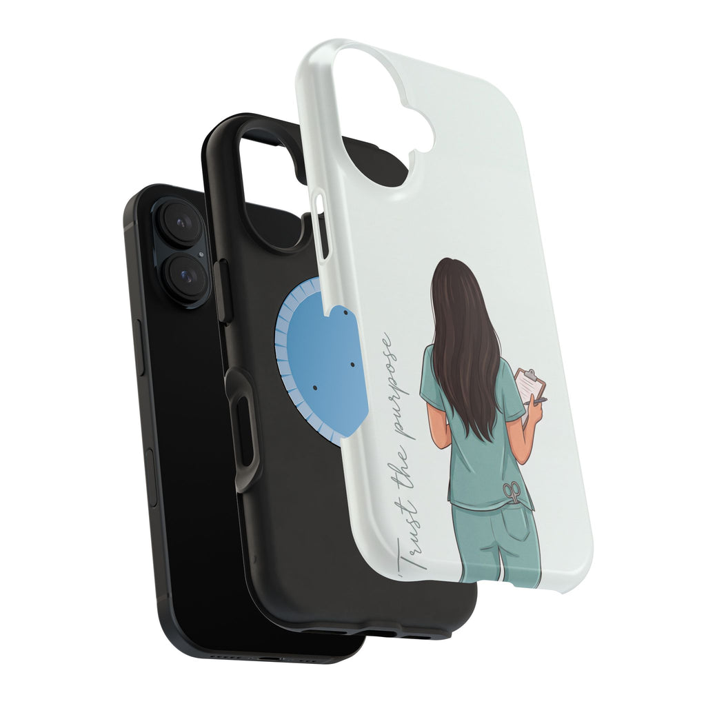 Nurse Illustration Phone Case — Impact-Resistant Wireless Charging Cover