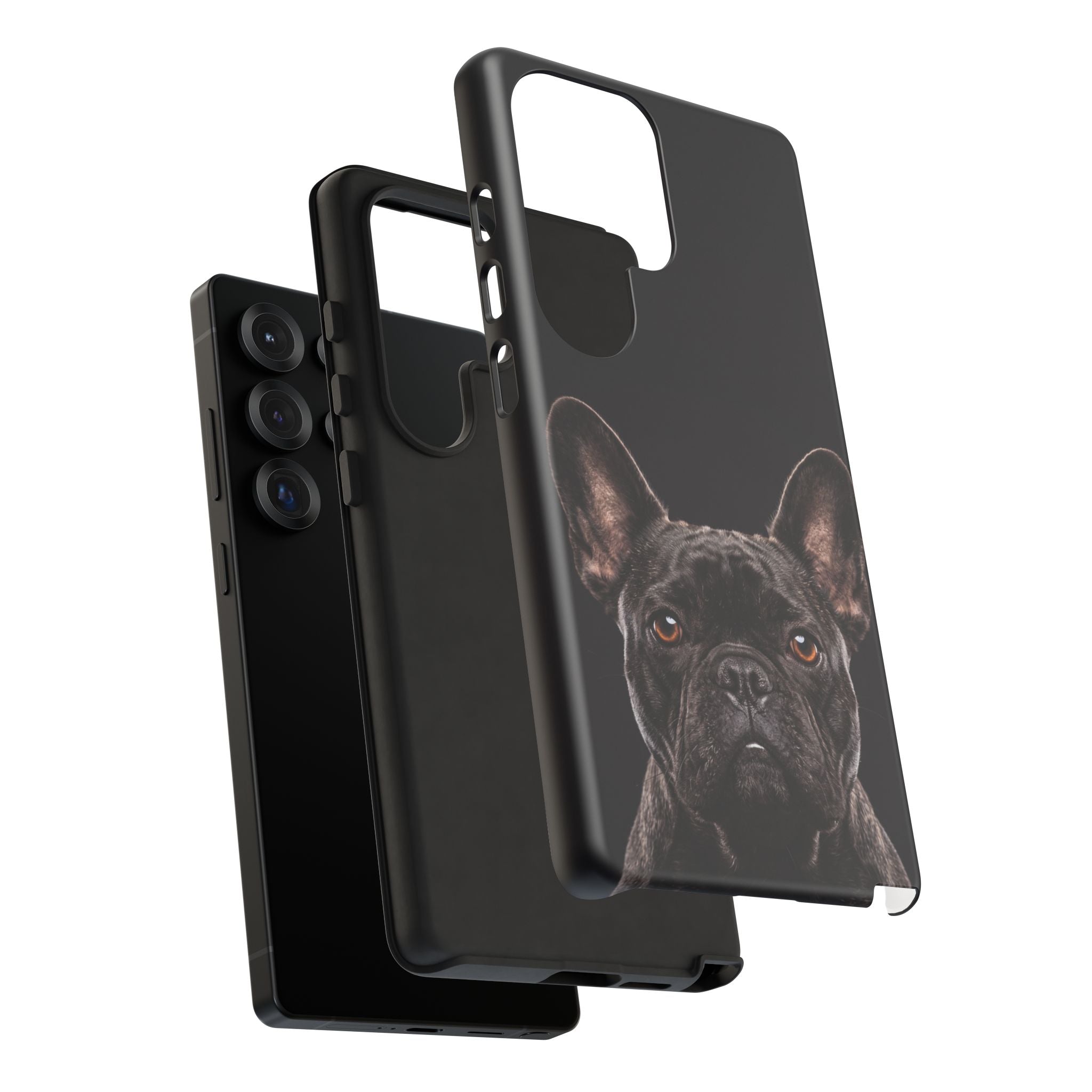Front-Facing French Bulldog Phone Case | Dramatic Black Studio Portrait | Samsung & iPhone