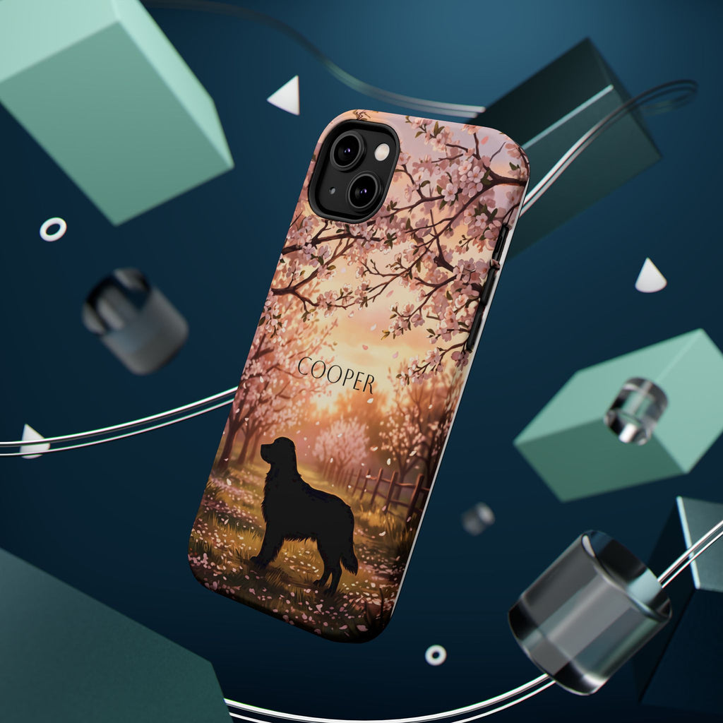 Personalized Golden Retriever Autumn Forest Phone Case — Wireless Charging Cover