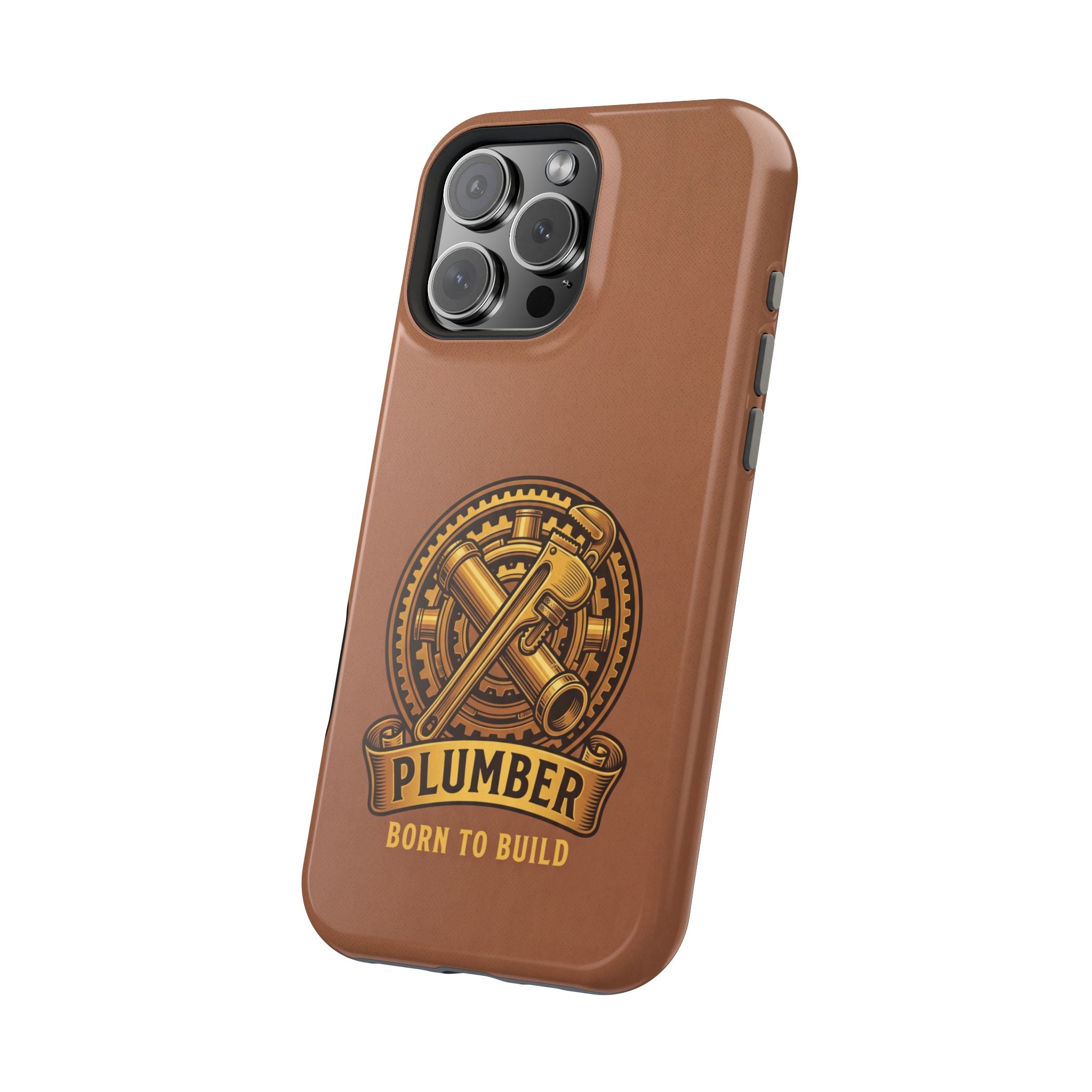 Plumber Born to Build Phone Case — Badge Wireless Charging Cover