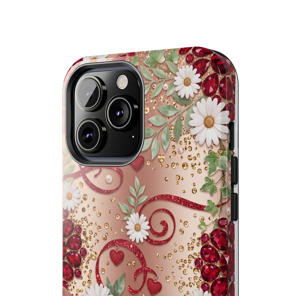 Personalized Teacher Phone Case — Custom Name and Message - Floral Jeweled Design