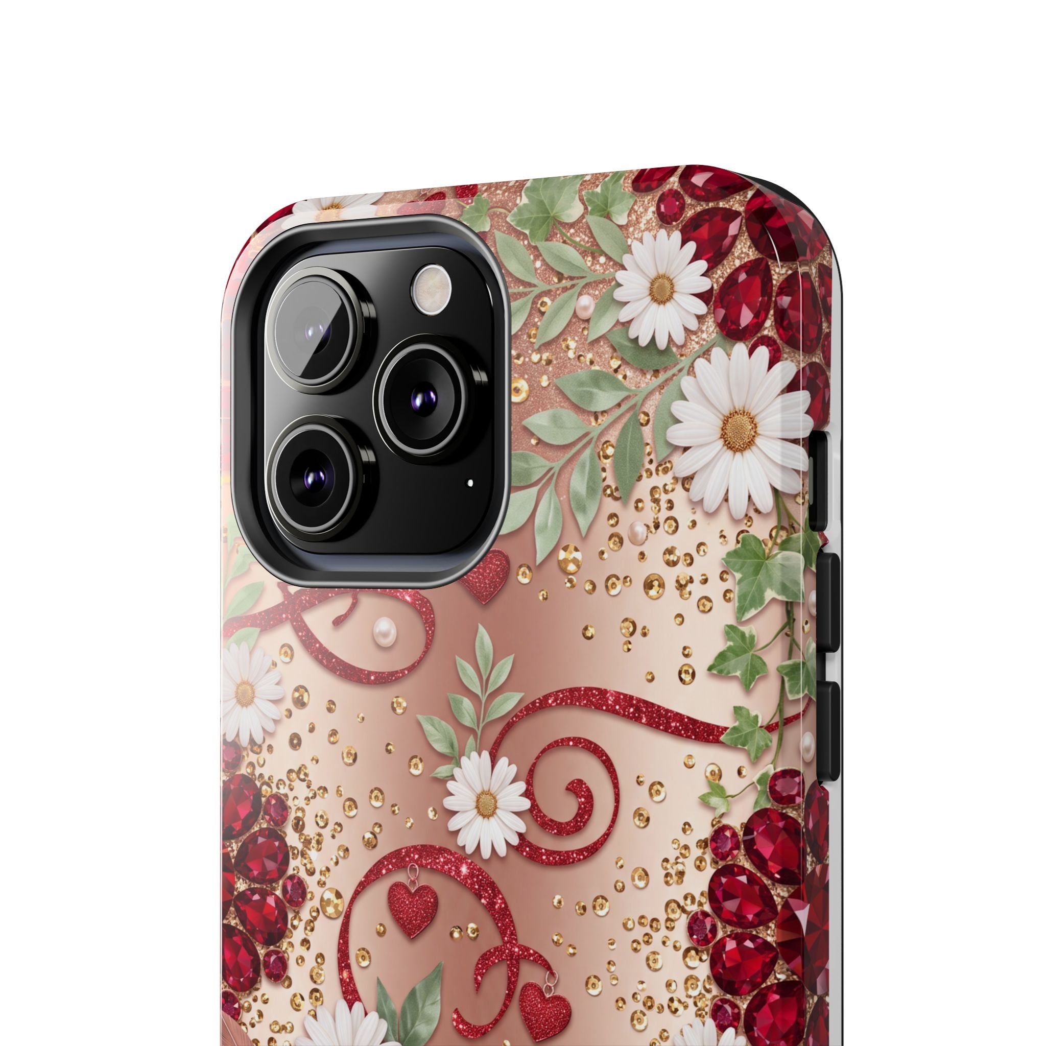 Personalized Teacher Phone Case — Custom Name and Message - Floral Jeweled Design