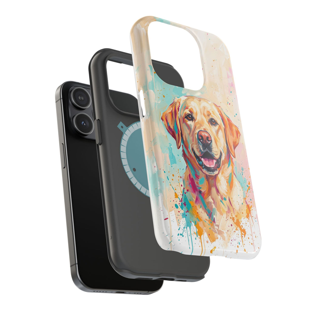 Yellow Labrador Colour Splash Phone Case — Tough Magnetic Case with Wireless Charging