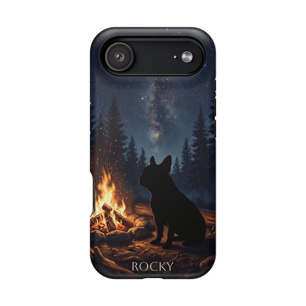 Personalized French Bulldog Campfire Phone Case — Wireless Charging Cover