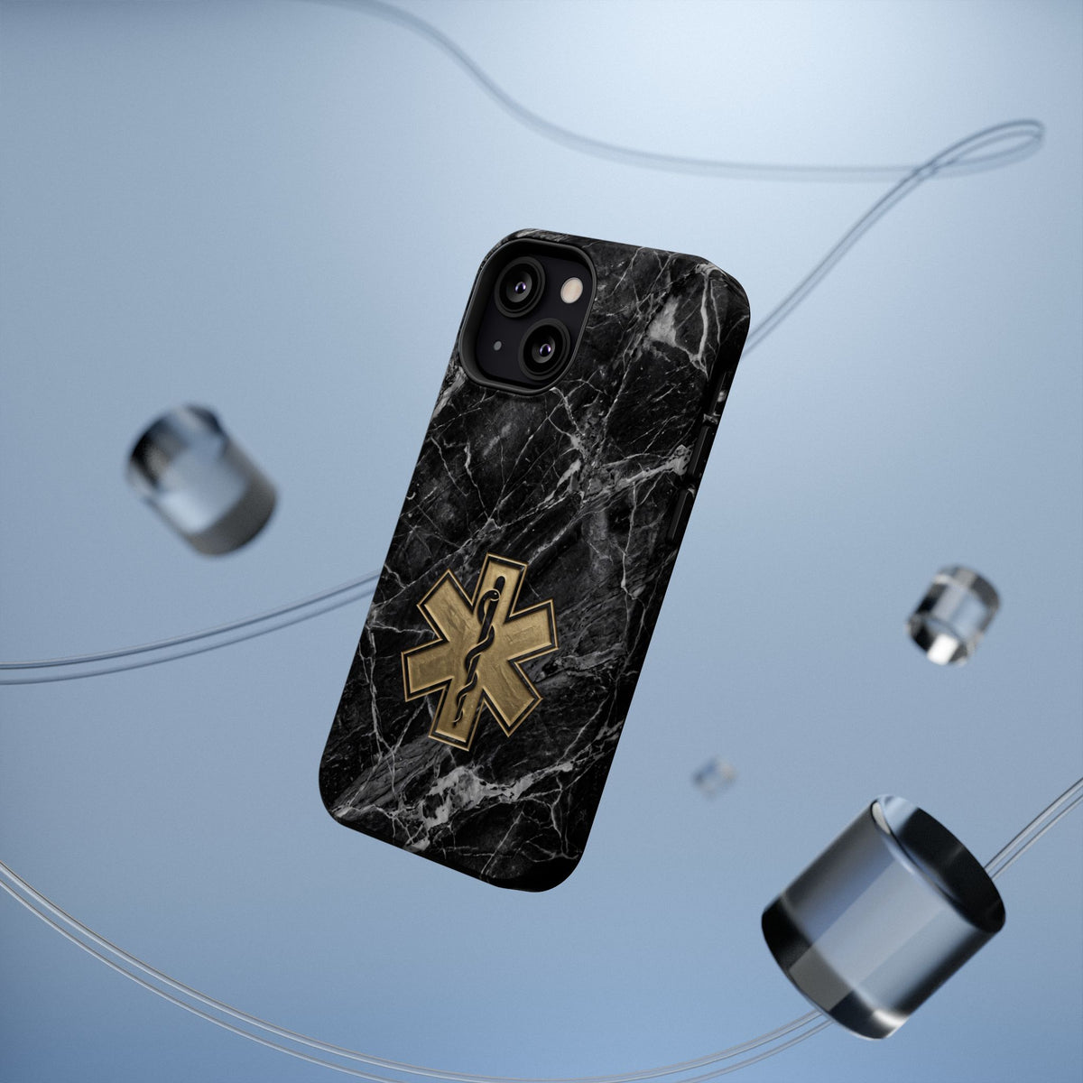 Paramedic/EMT Marble Phone Case — Magnetic Wireless Charging Cover