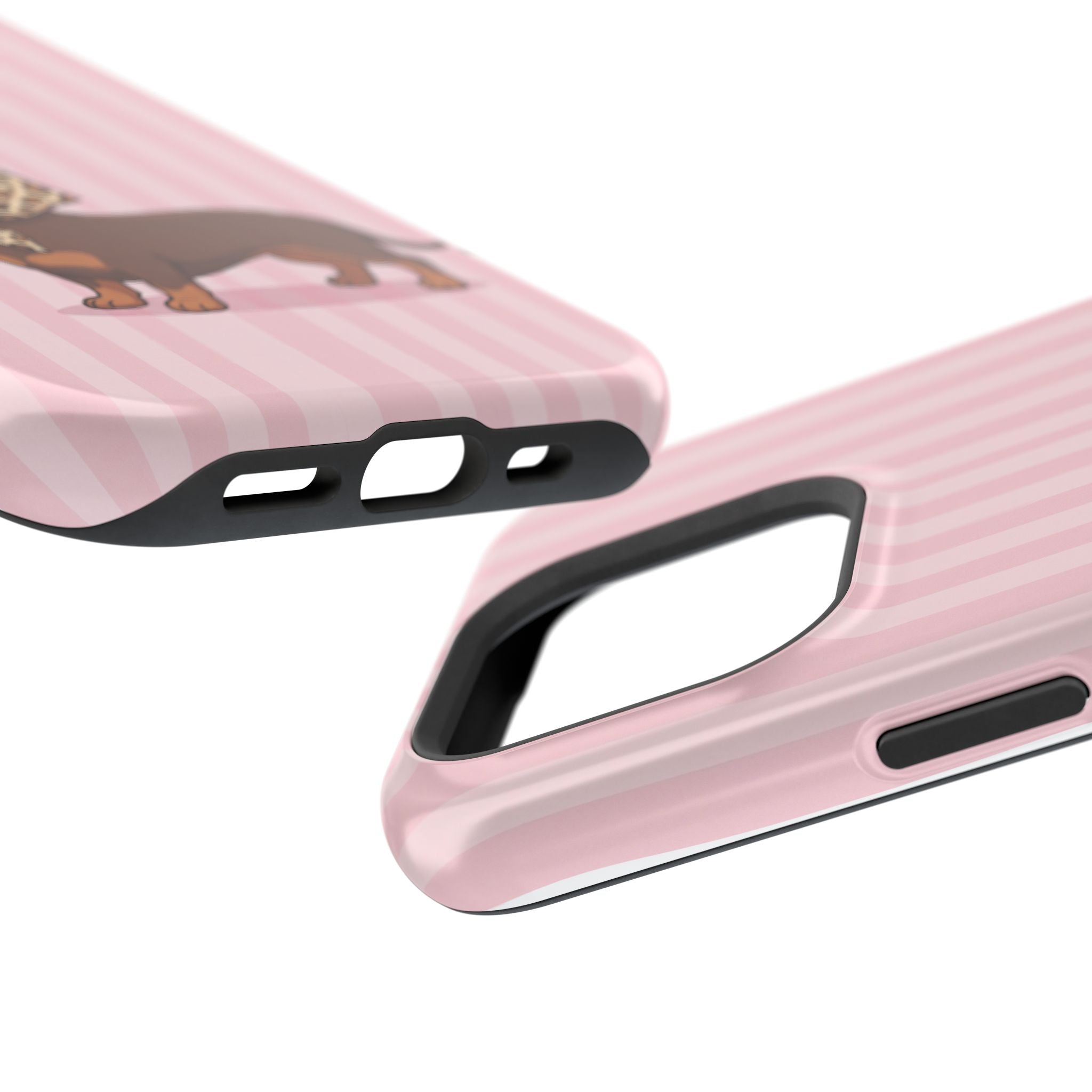 Preppy Dachshund Phone Case — Impact-Resistant Wireless Charging Cover