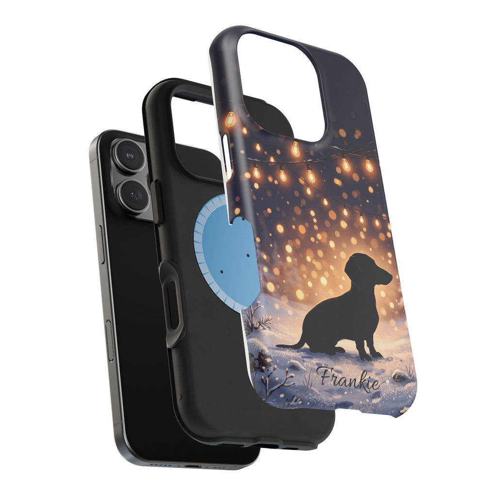 Personalized Dachshund Golden Sparks Phone Case — Wireless Charging Cover