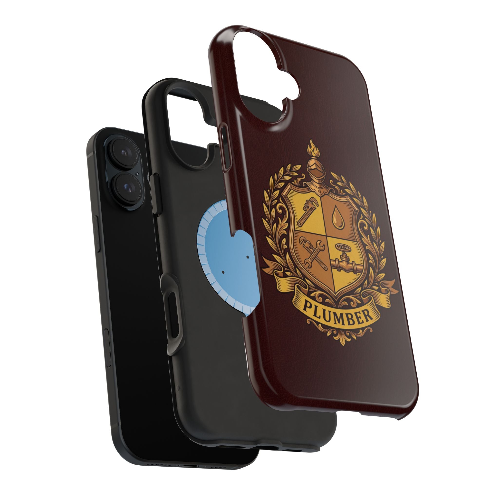 Plumber Crest Phone Case — Heraldic Shield Wireless Charging Cover