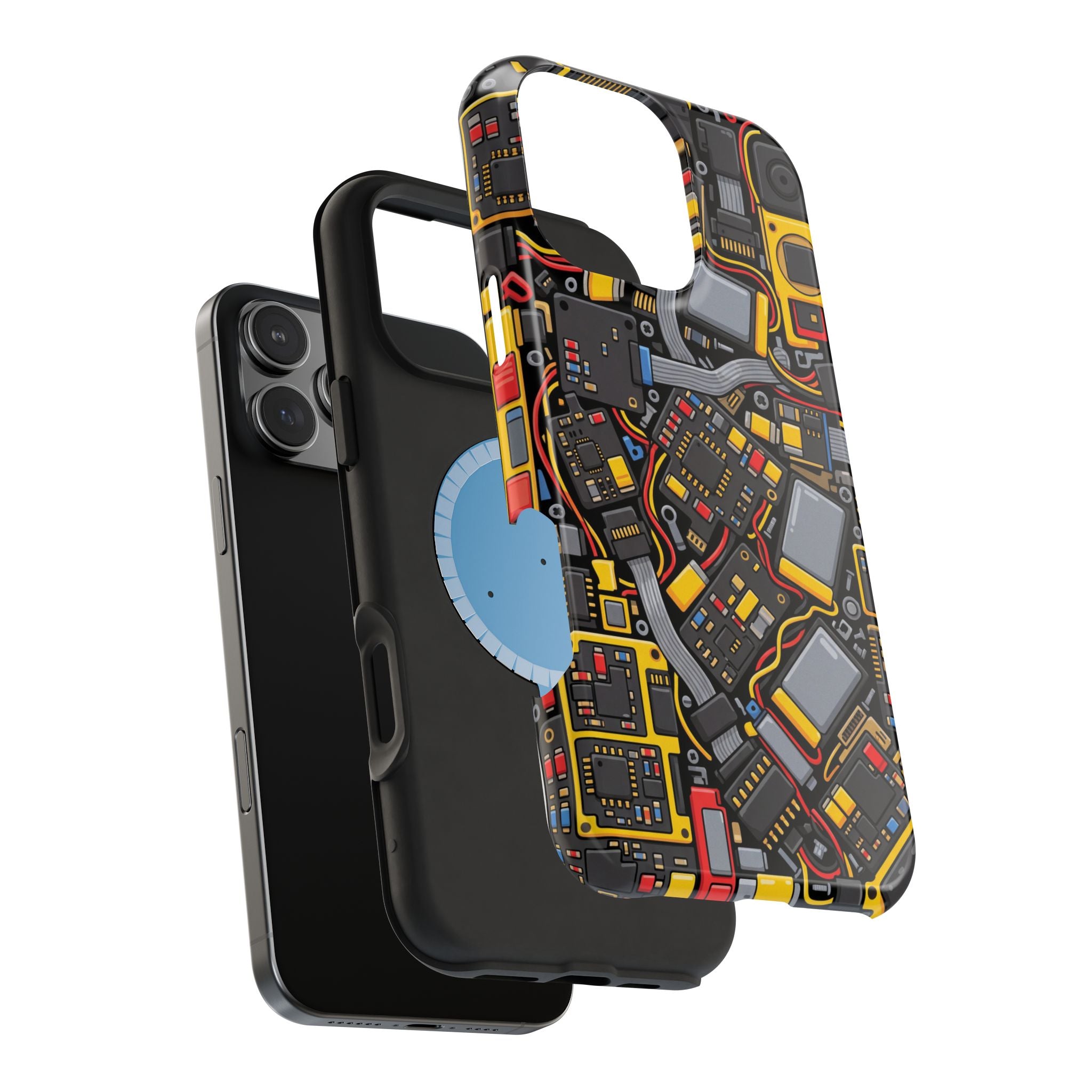 Voltage Board Phone Case — Yellow Circuit Wireless Charging Cover