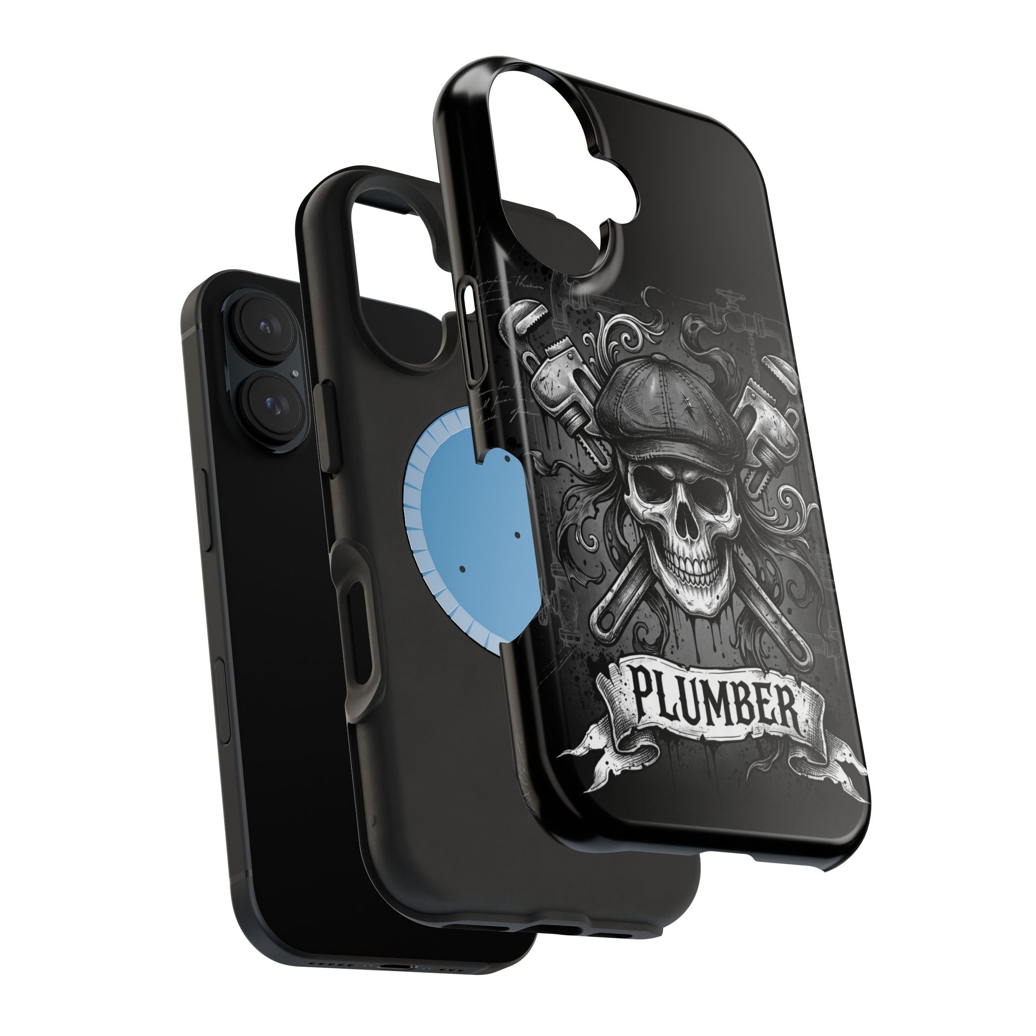 Skull & Wrenches Plumber Phone Case — Wireless Charging Cover