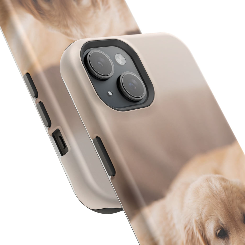Golden Retriever Puppy Phone Case — Impact-Resistant Wireless Charging Cover