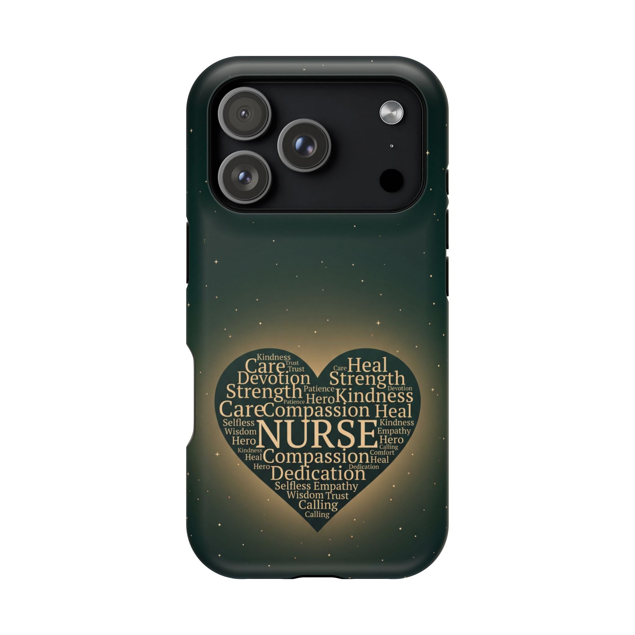 Nurse Heart Word and Art Phone Case — Impact-Resistant Wireless Charging Cover