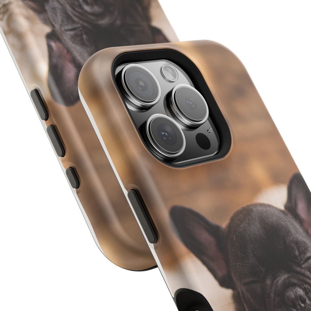 Sleepy French Bulldog Phone Case — Impact-Resistant Wireless Charging Cover