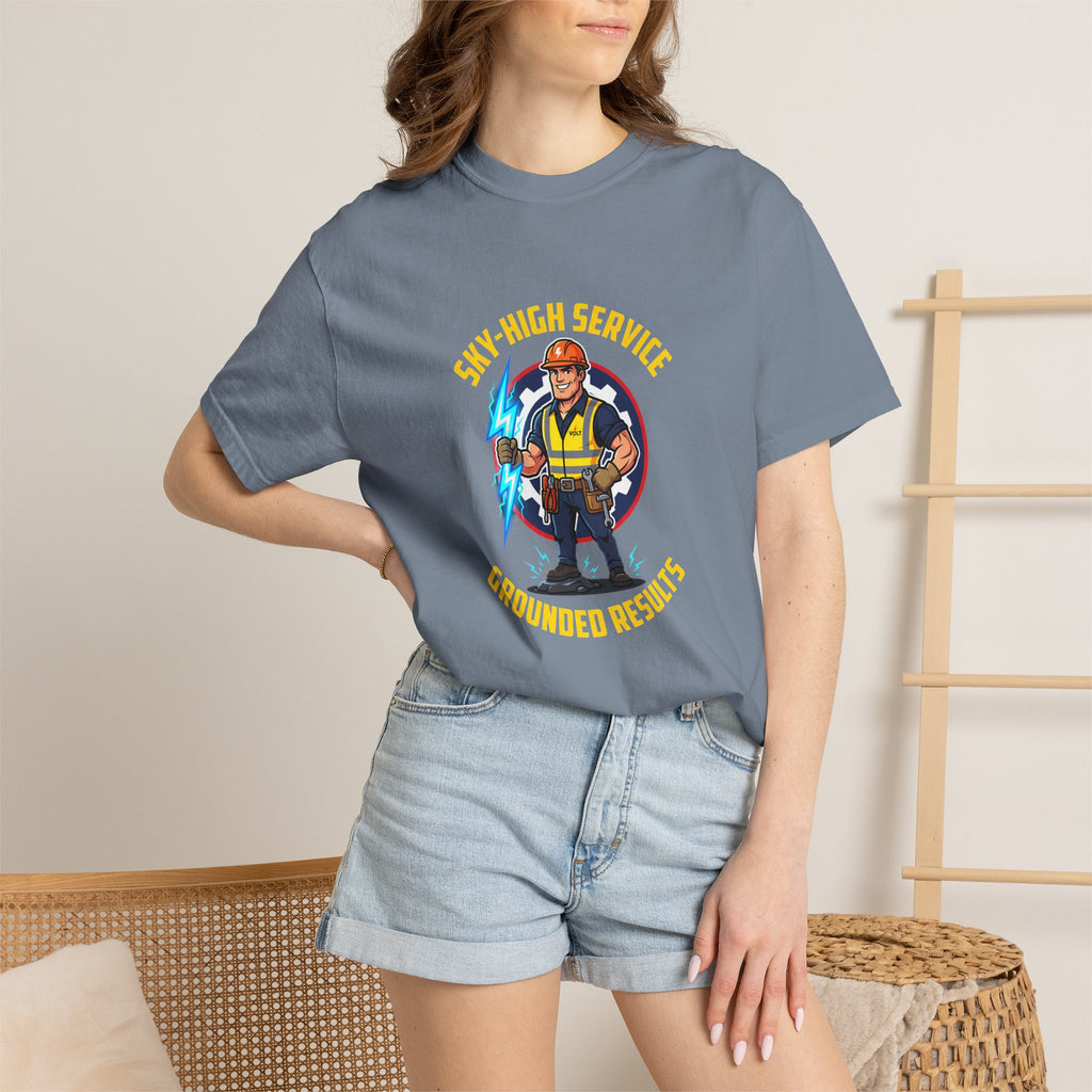 Sky-High Service Grounded Results Electrician T-Shirt