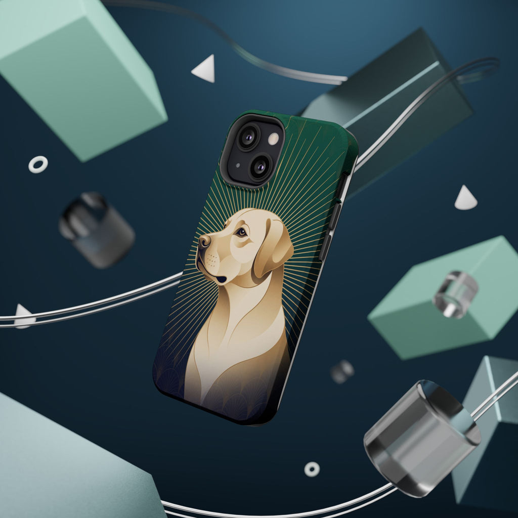 Art Deco Labrador Phone Case — Tough Magnetic Case with Wireless Charging