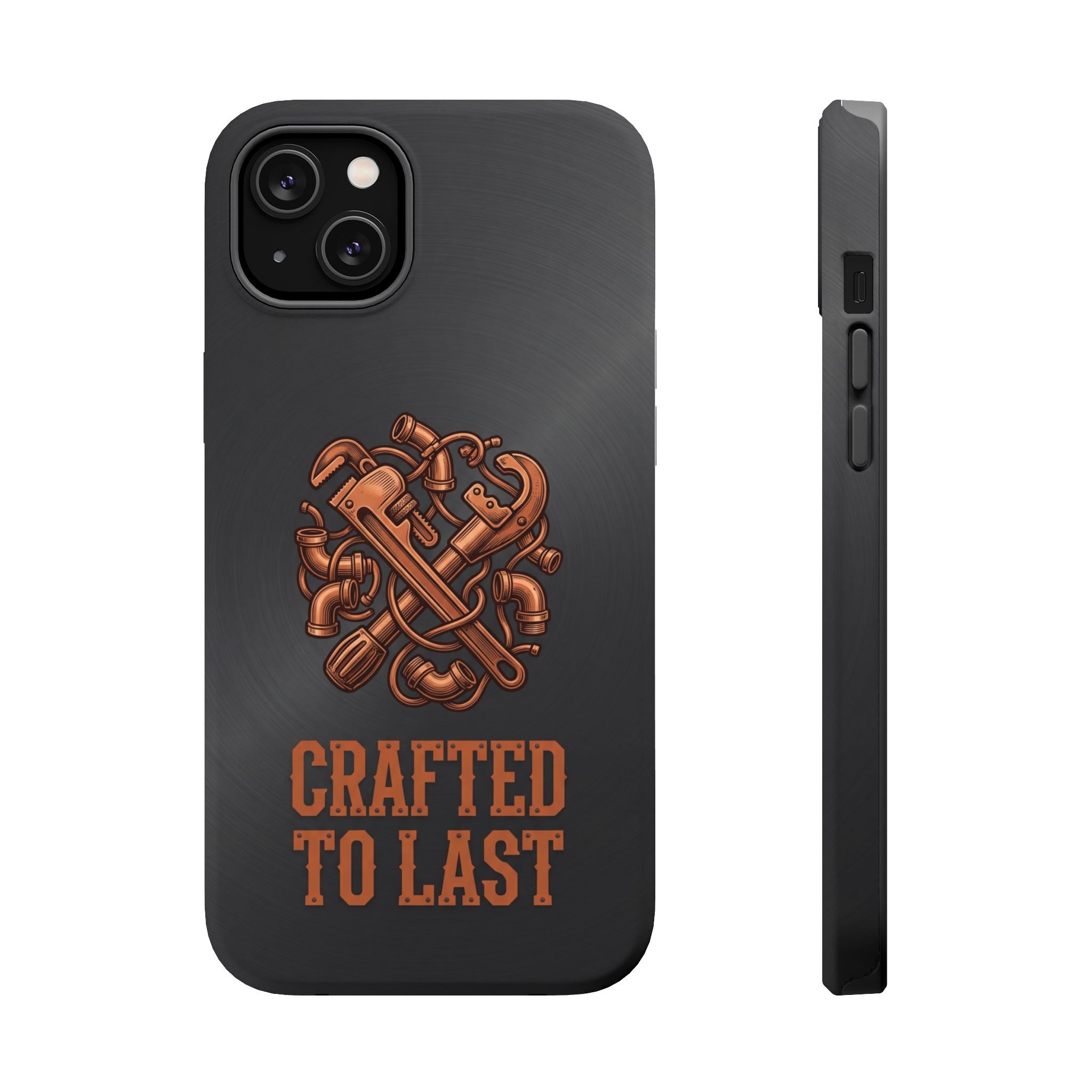 Crafted to Last Phone Case — Crossed Wrenches Wireless Charging Cover