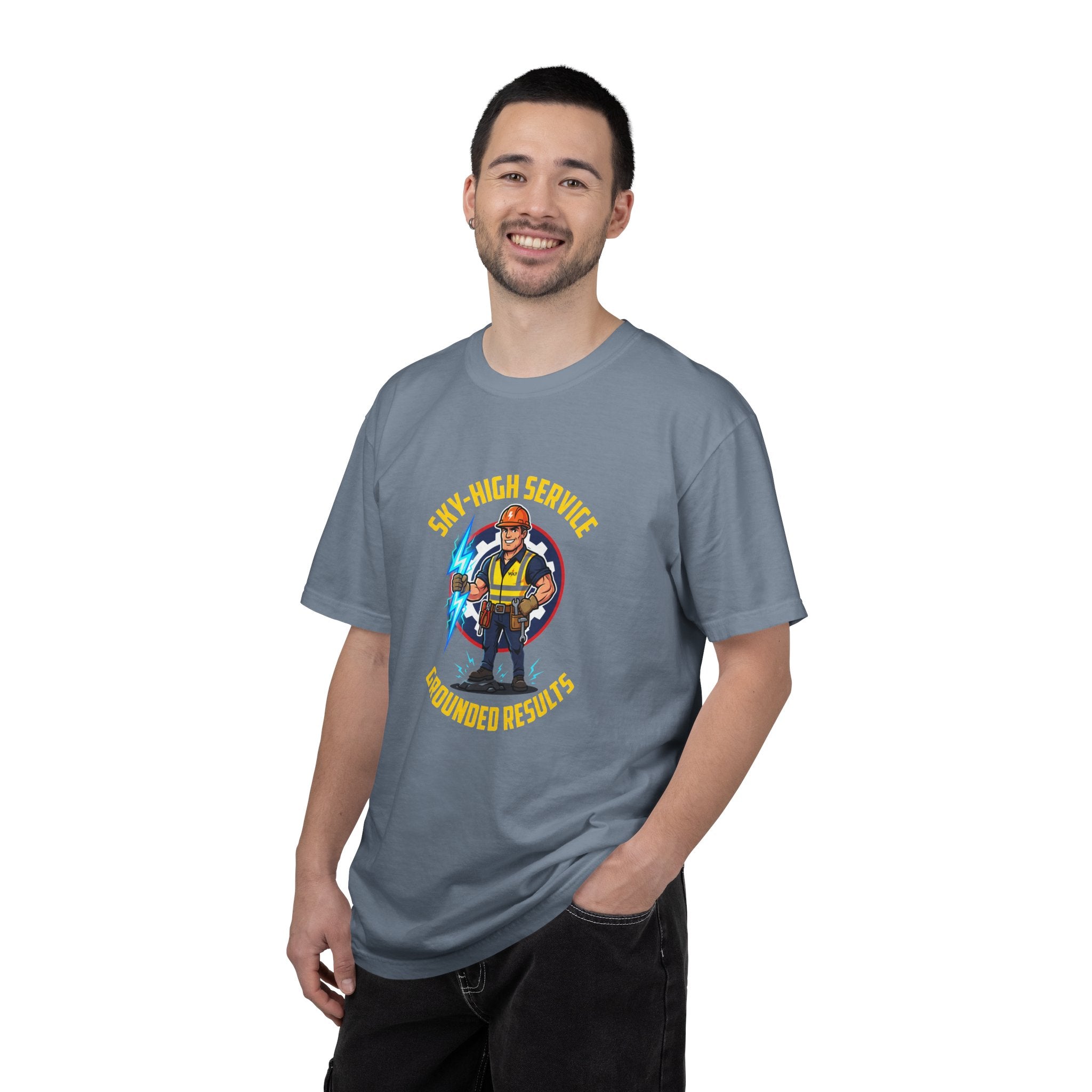 Sky-High Service Grounded Results Electrician T-Shirt