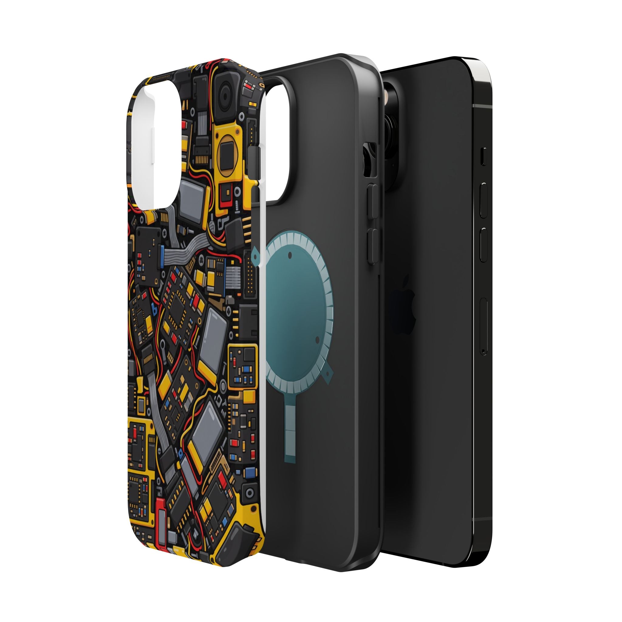 Voltage Board Phone Case — Yellow Circuit Wireless Charging Cover