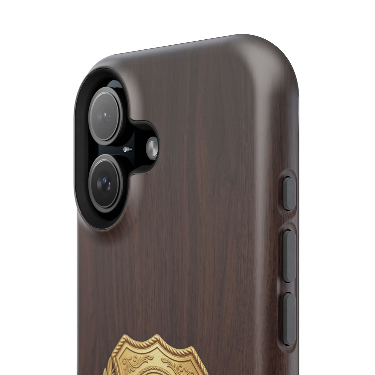 Gold EMS Laurel Badge Wood Phone Case — Magnetic Wireless Charging Cover
