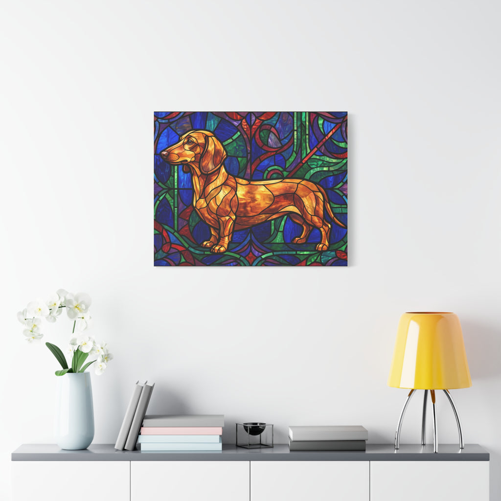 Dachshund Canvas | Stained Glass Mosaic Wall Art