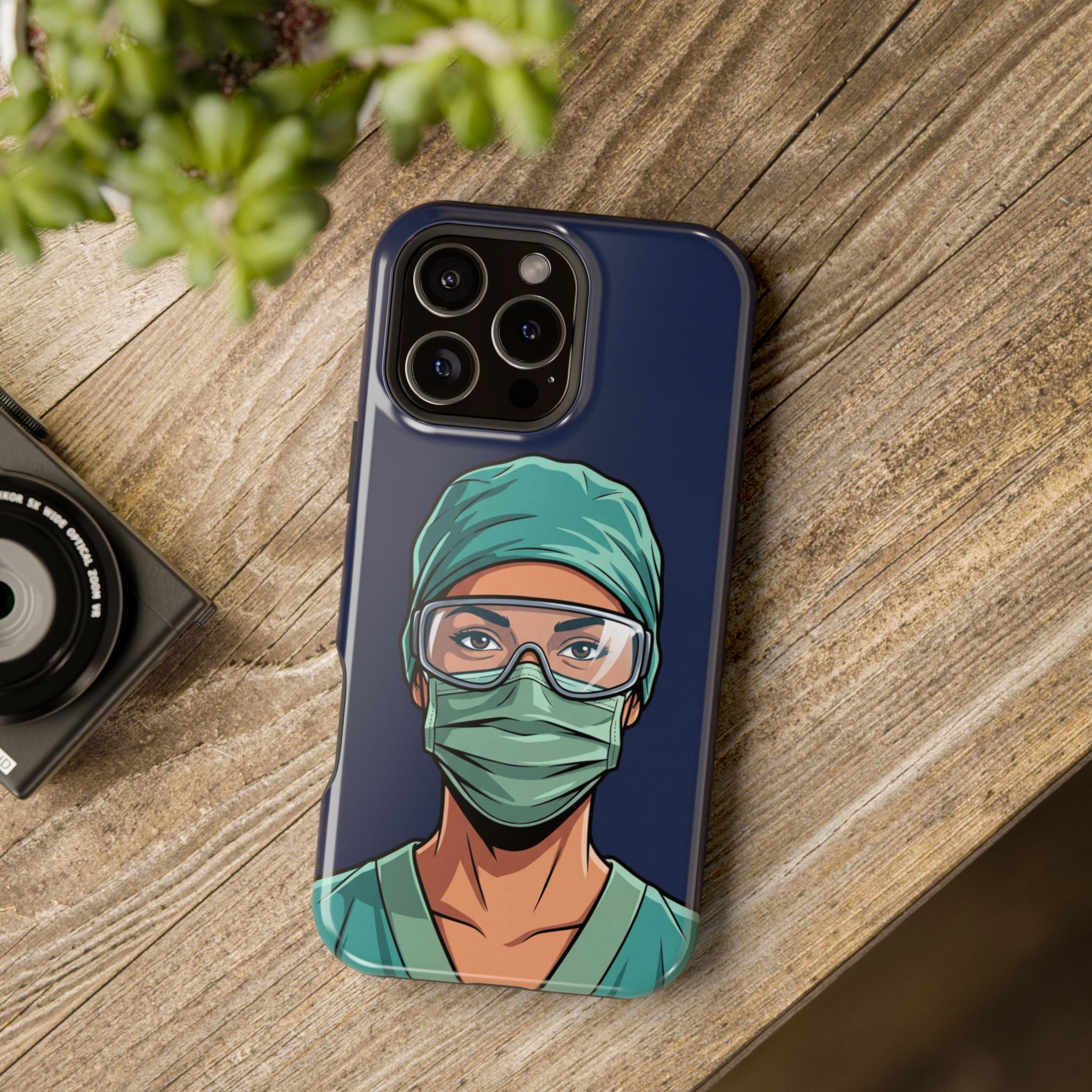 Bold Nurse Portrait Phone Case — Magnetic Wireless Charging Cover