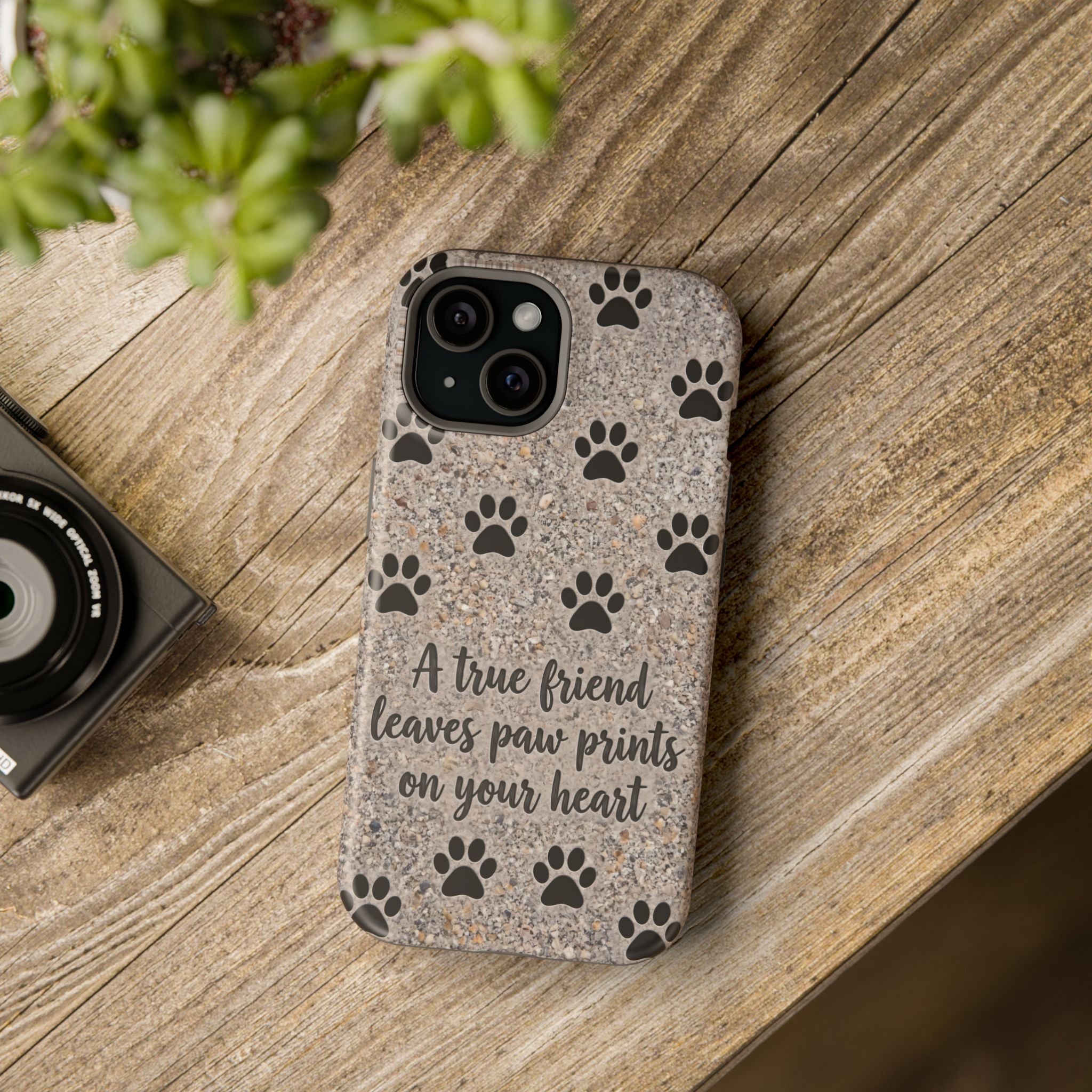 A True Friend Leaves Paw Prints Phone Case — Impact-Resistant Wireless Charging Cover