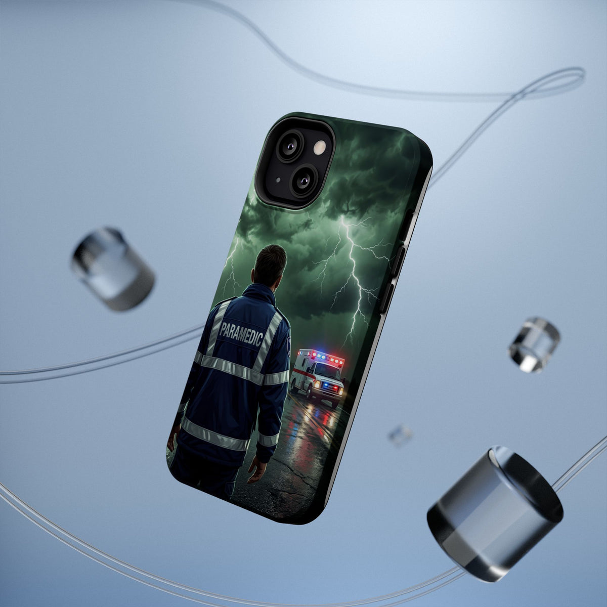 Paramedic Green Storm Phone Case — Magnetic Wireless Charging Cover