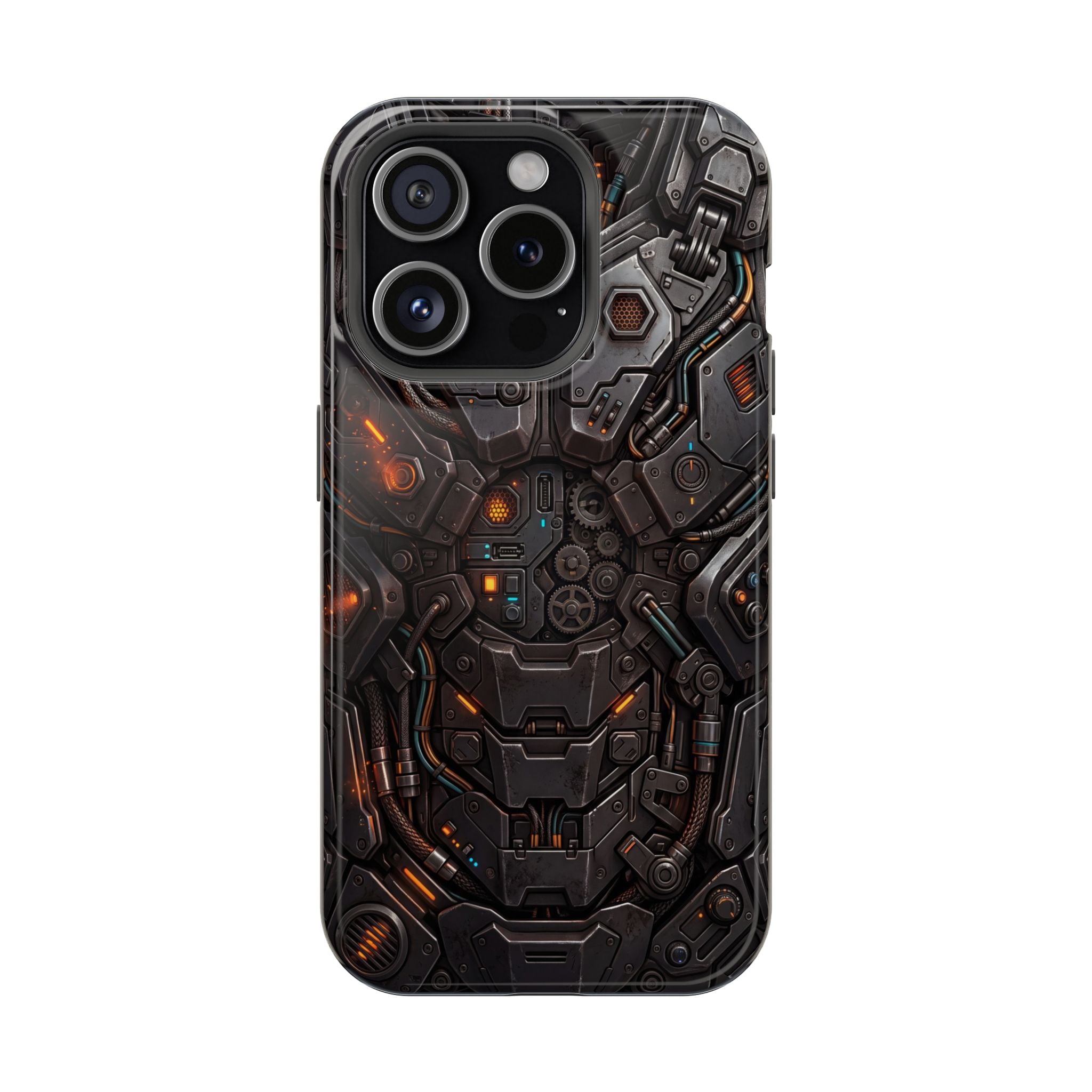 Mech Armor Phone Case — Industrial Circuit Wireless Charging Cover