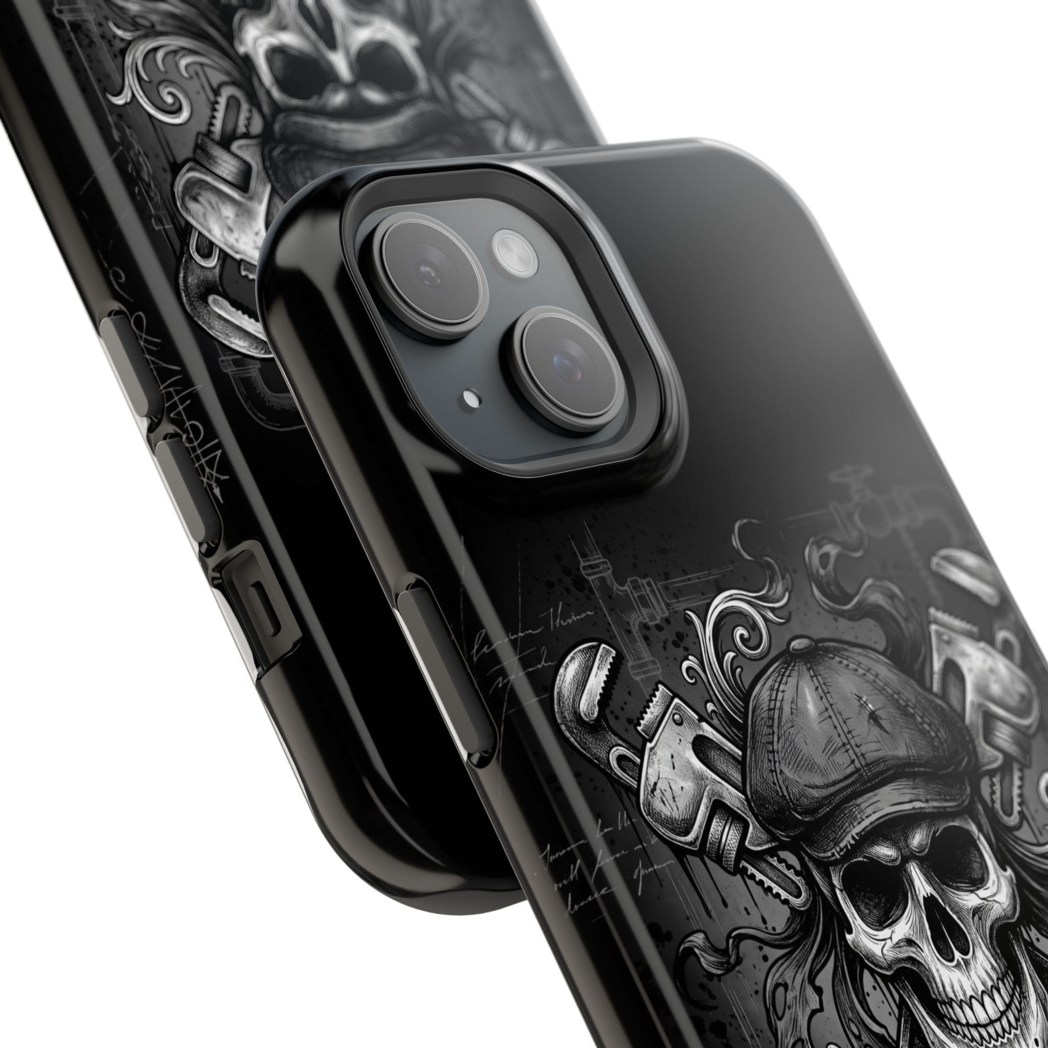 Skull & Wrenches Plumber Phone Case — Wireless Charging Cover