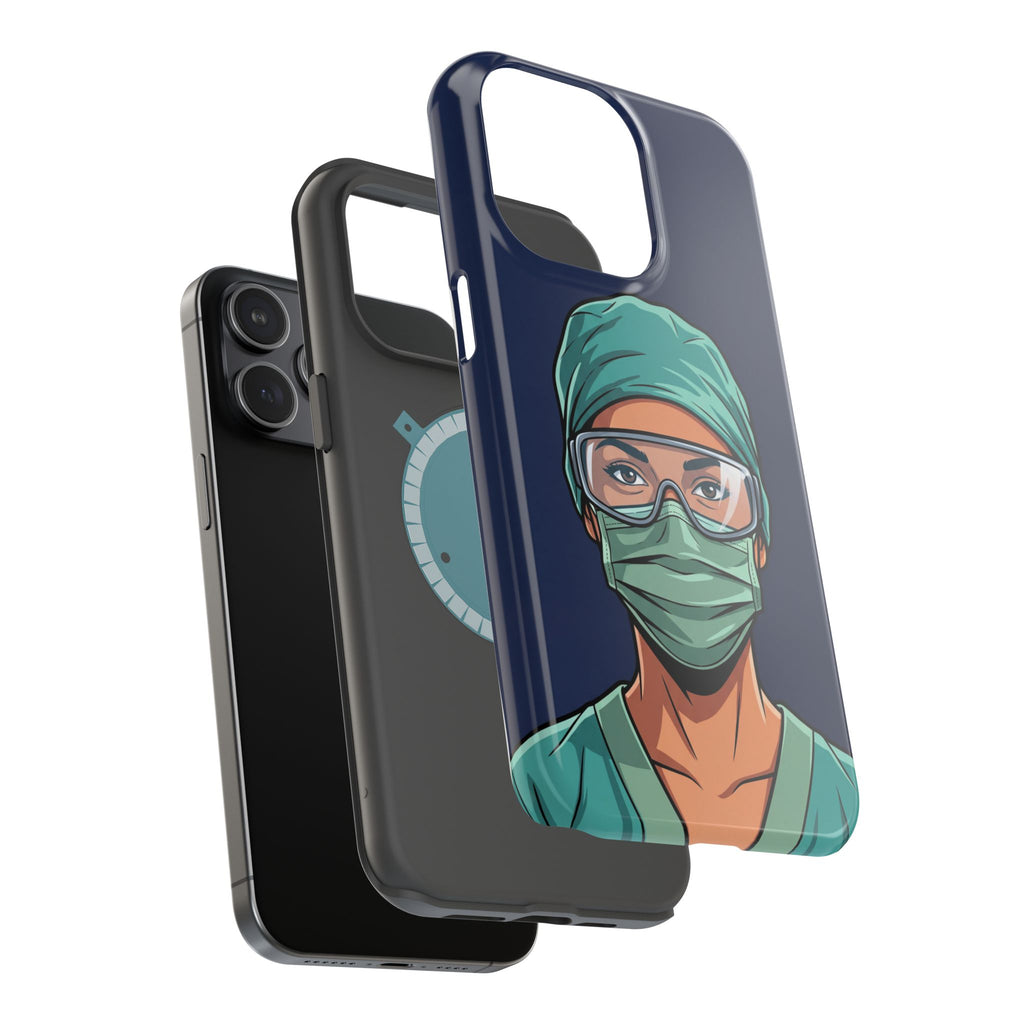 Bold Nurse Portrait Phone Case — Magnetic Wireless Charging Cover