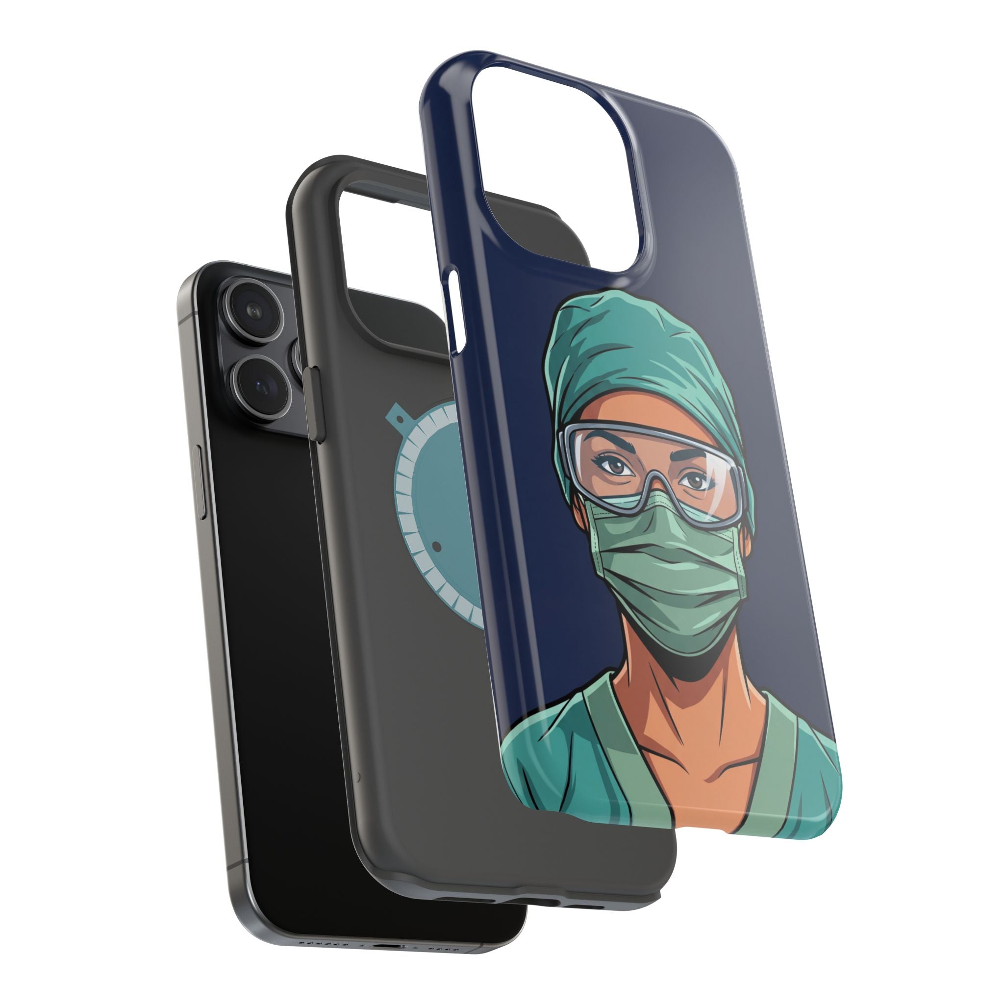 Bold Nurse Portrait Phone Case — Magnetic Wireless Charging Cover
