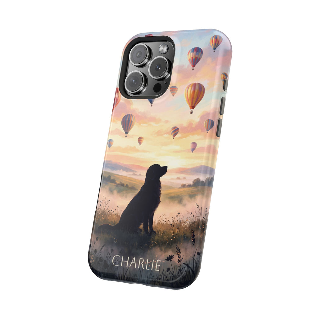 Personalized Golden Retriever Hot Air Balloon Phone Case — Wireless Charging Cover