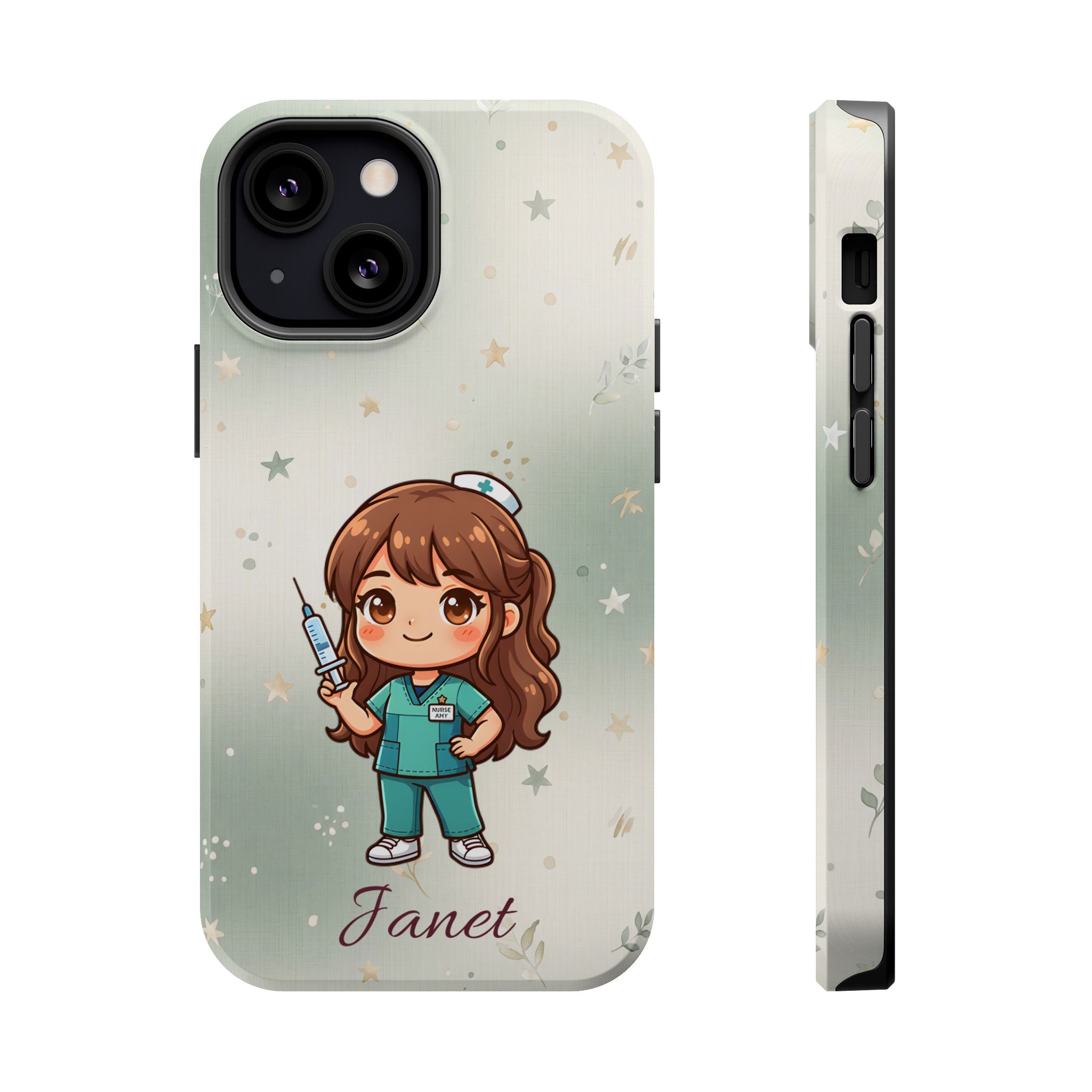 Personalized Nurse with Syringe Phone Case — Wireless Charging Cover