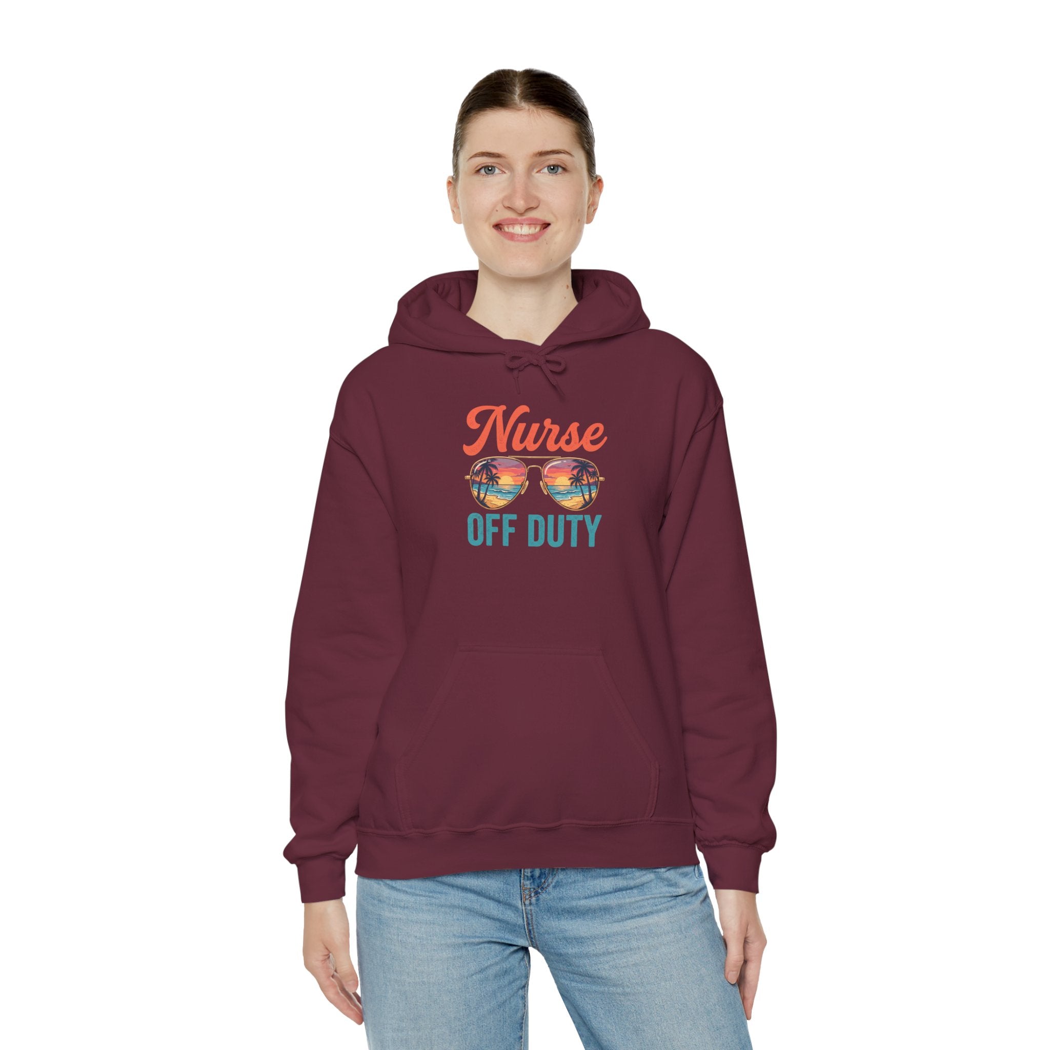 Nurse Off Duty Hoodie — Beach Vacation Nurse Graphic Pullover